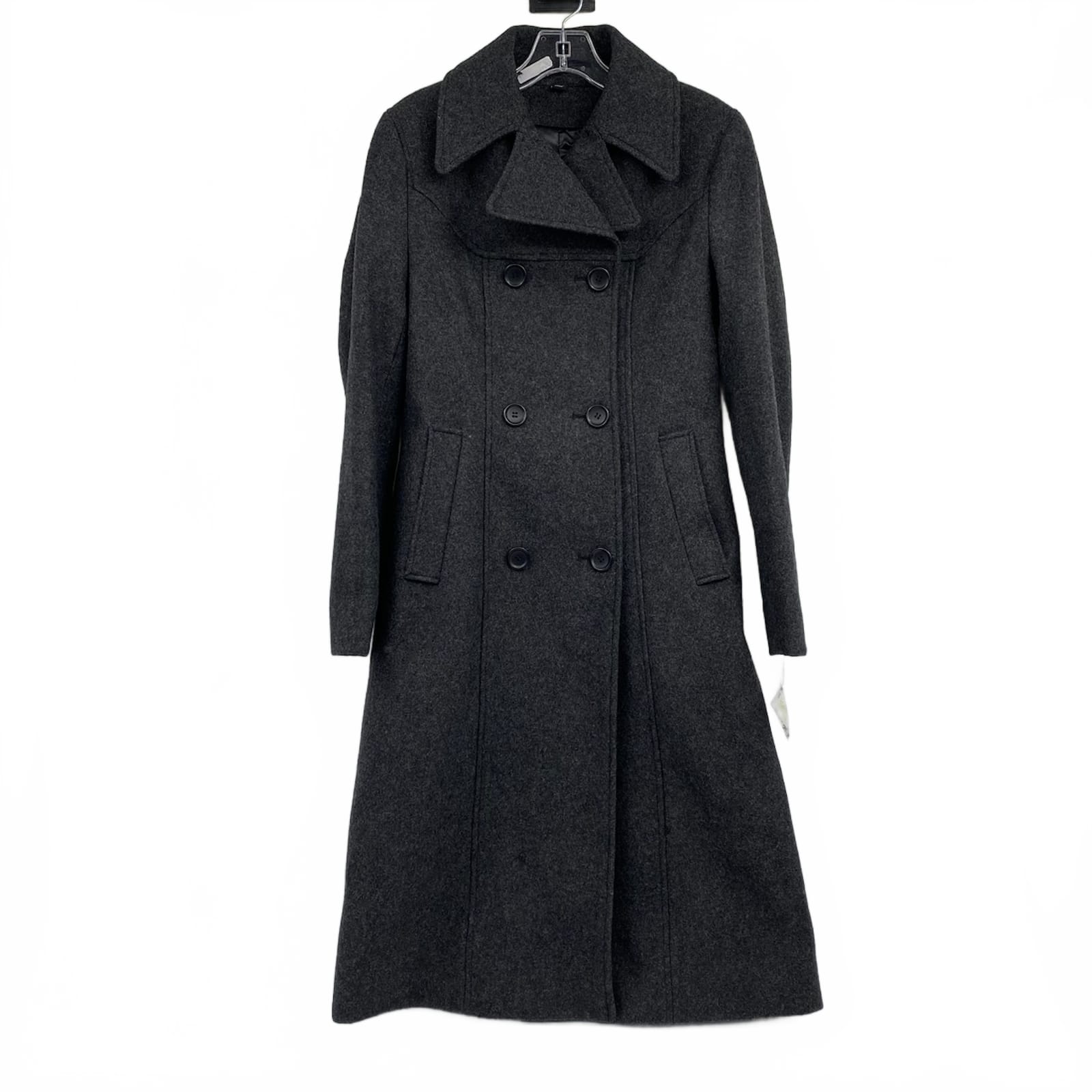 Gray Long Wool Pea Coat
