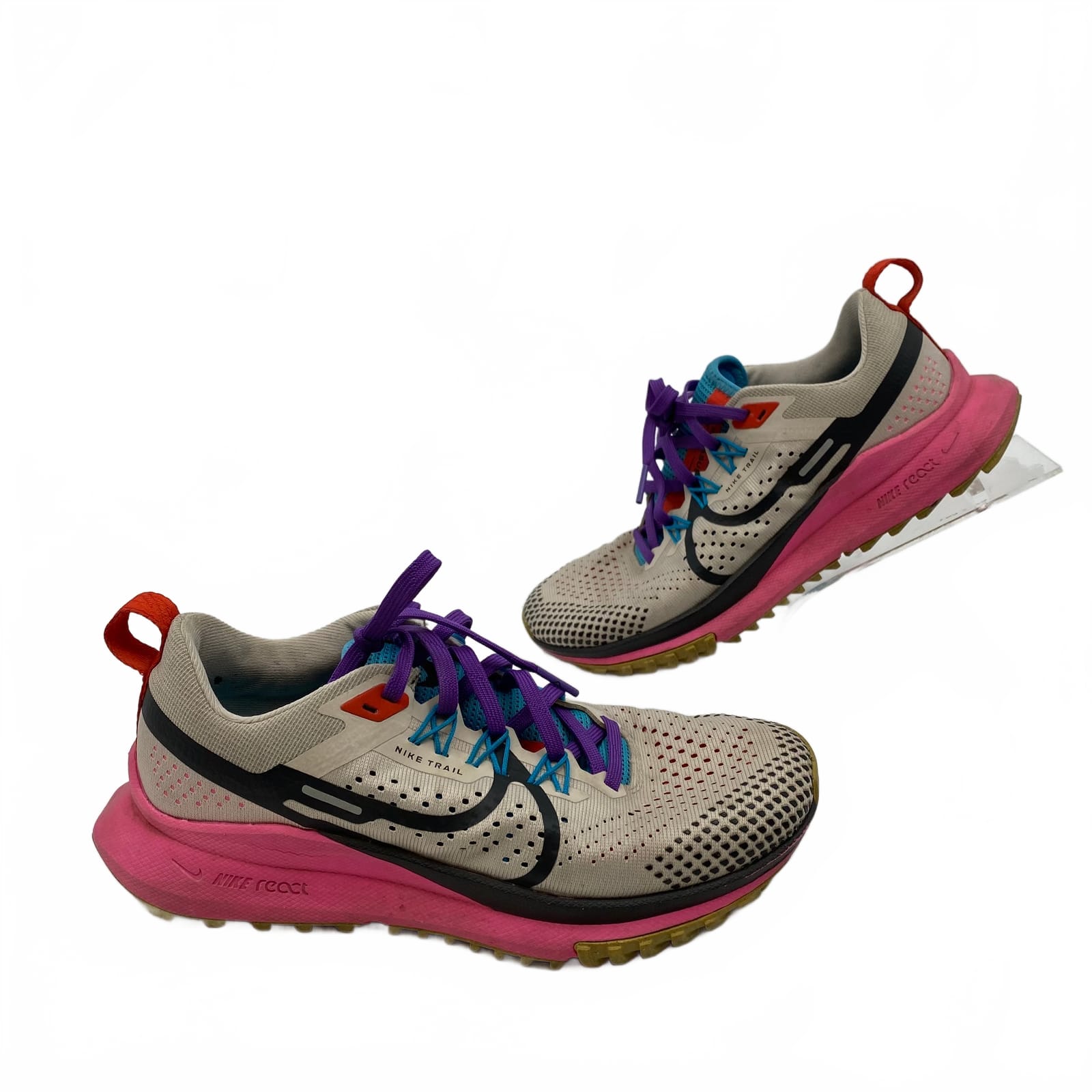 Nike Beige Pink Pegasus Trail 4 Sneakers