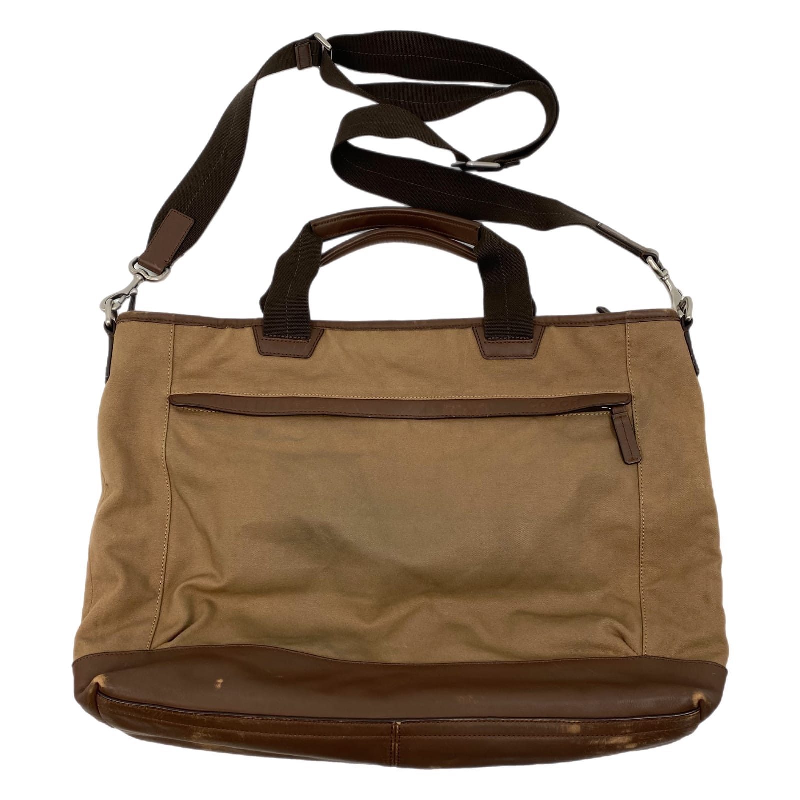 Coach Brown Canvas & Leather Messenger Bag