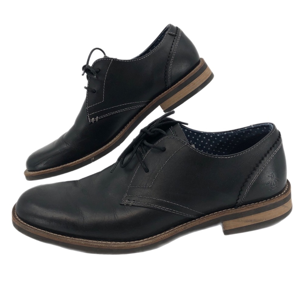 Original Penguin Black Leather Lace Up Boots