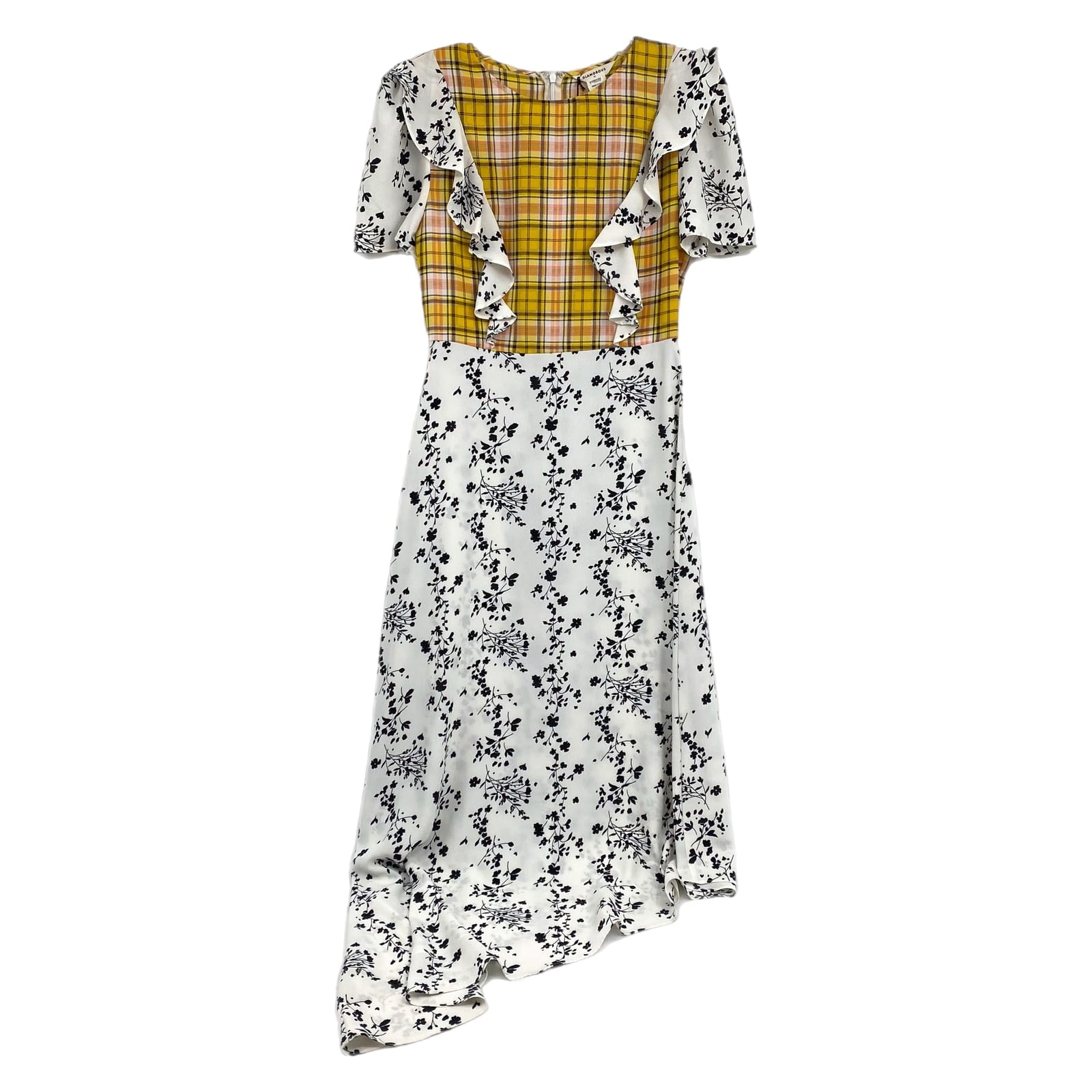 Glamorous Yellow Floral Plaid Maxi Dress