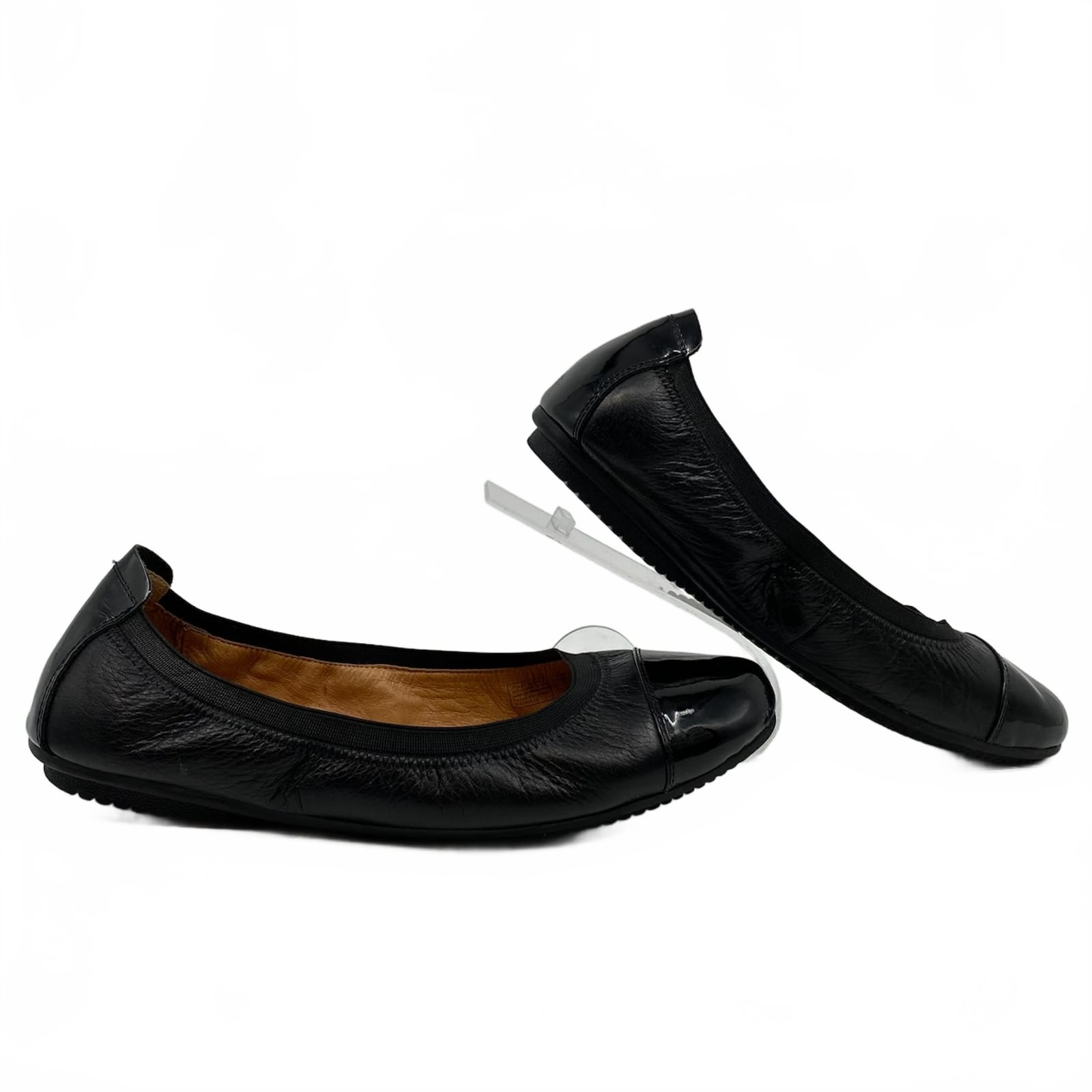 Josef Seibel Black Cap Toe Flats