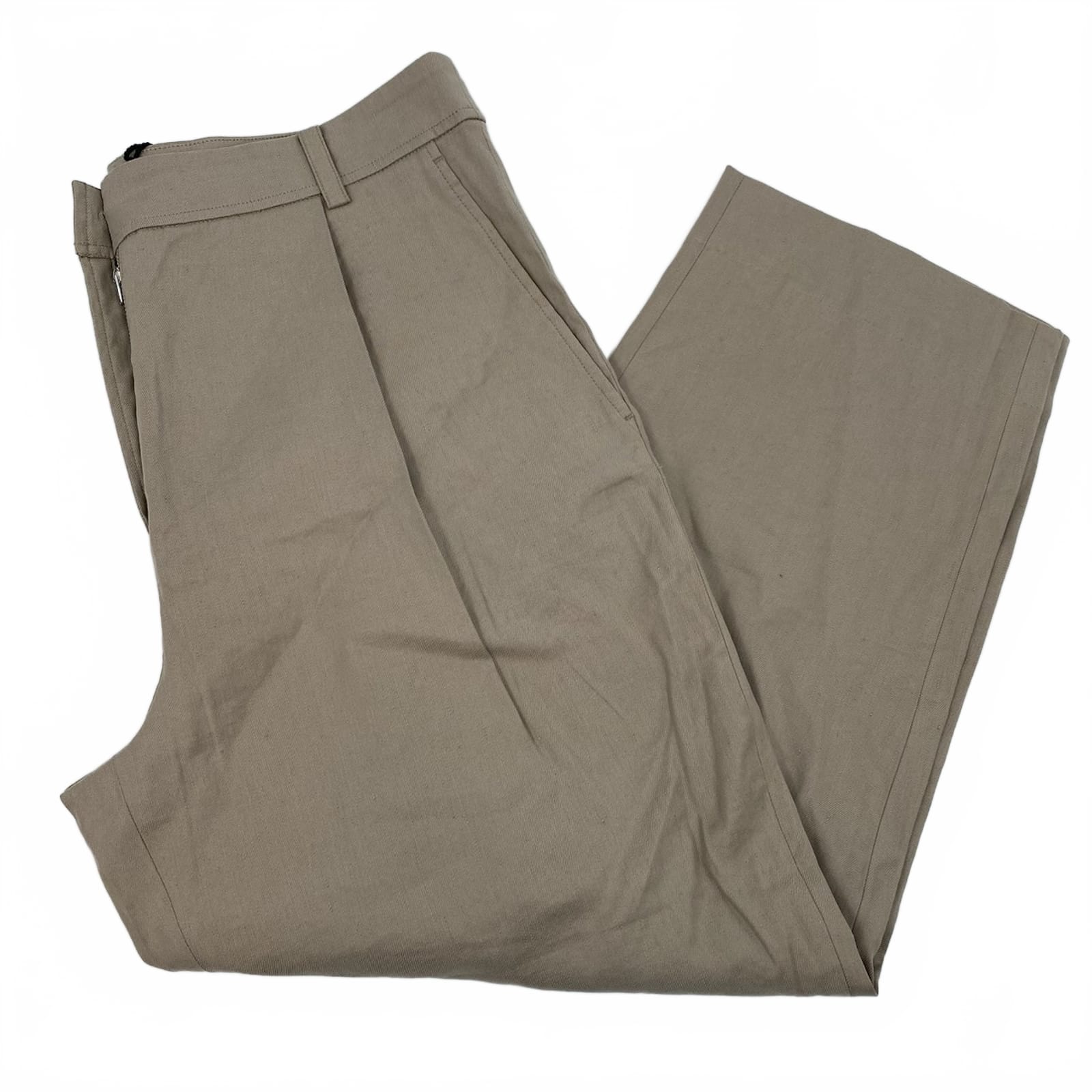 The Reset Beige Linen Slouchy Cropped Trousers