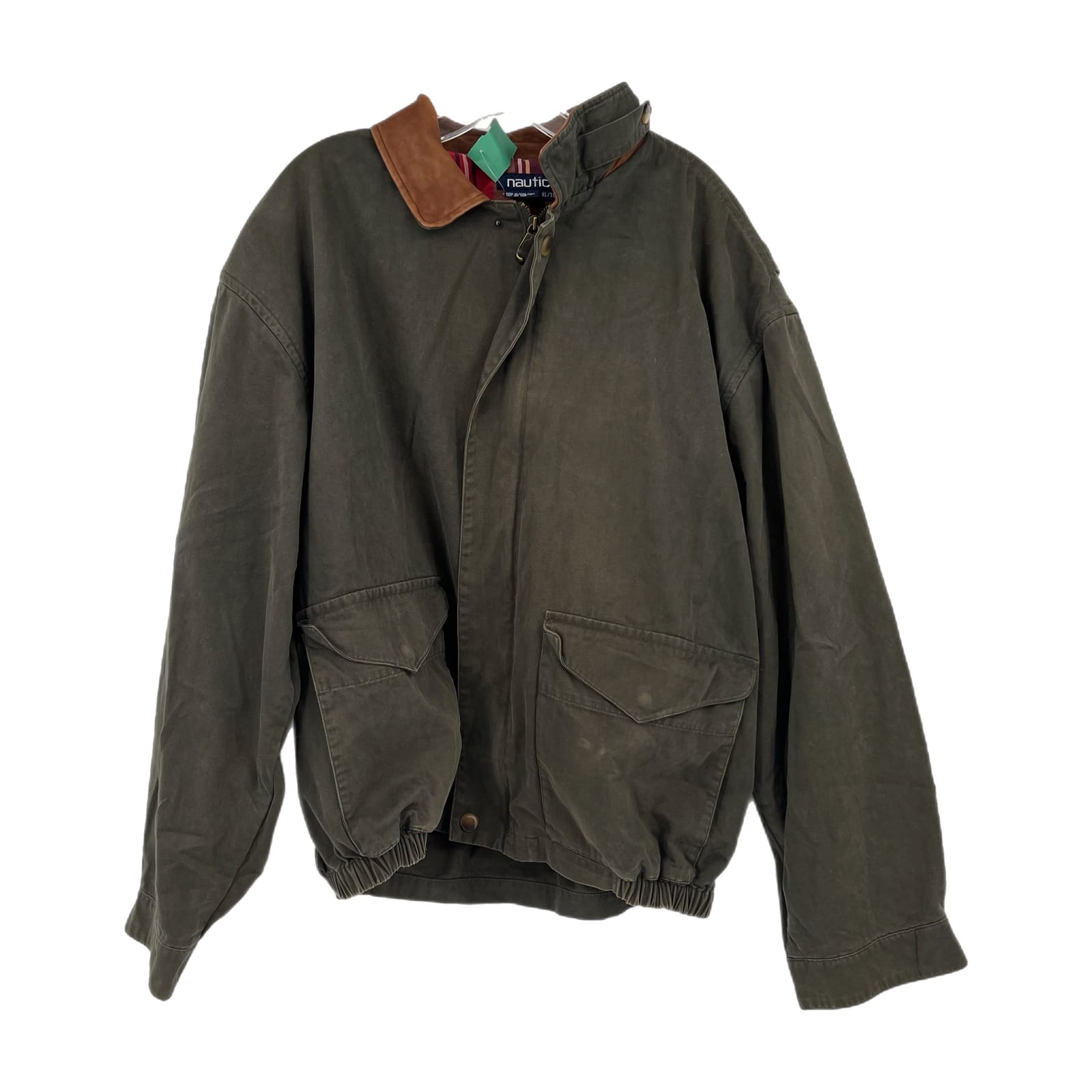 Nautica Gray/Brown Plaid Trench Coat