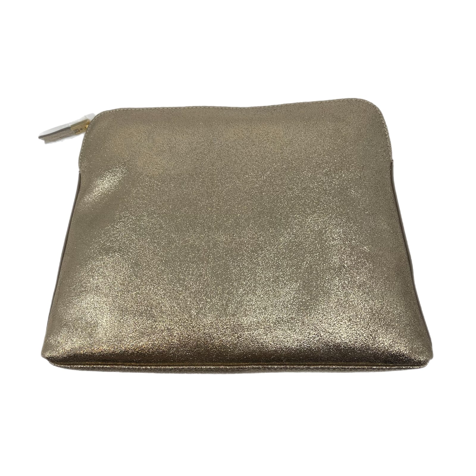 India Hicks Gold Metallic Leather Clutch