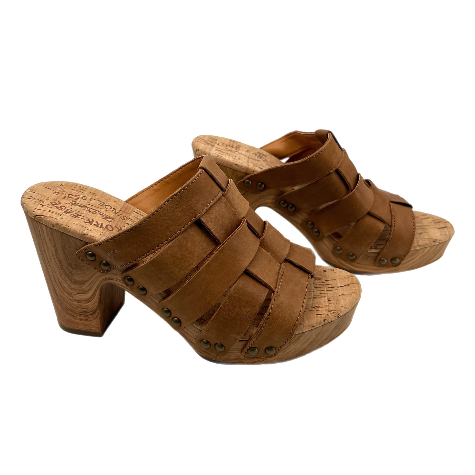 Kork-Ease Tan Leather Block Heel Heels