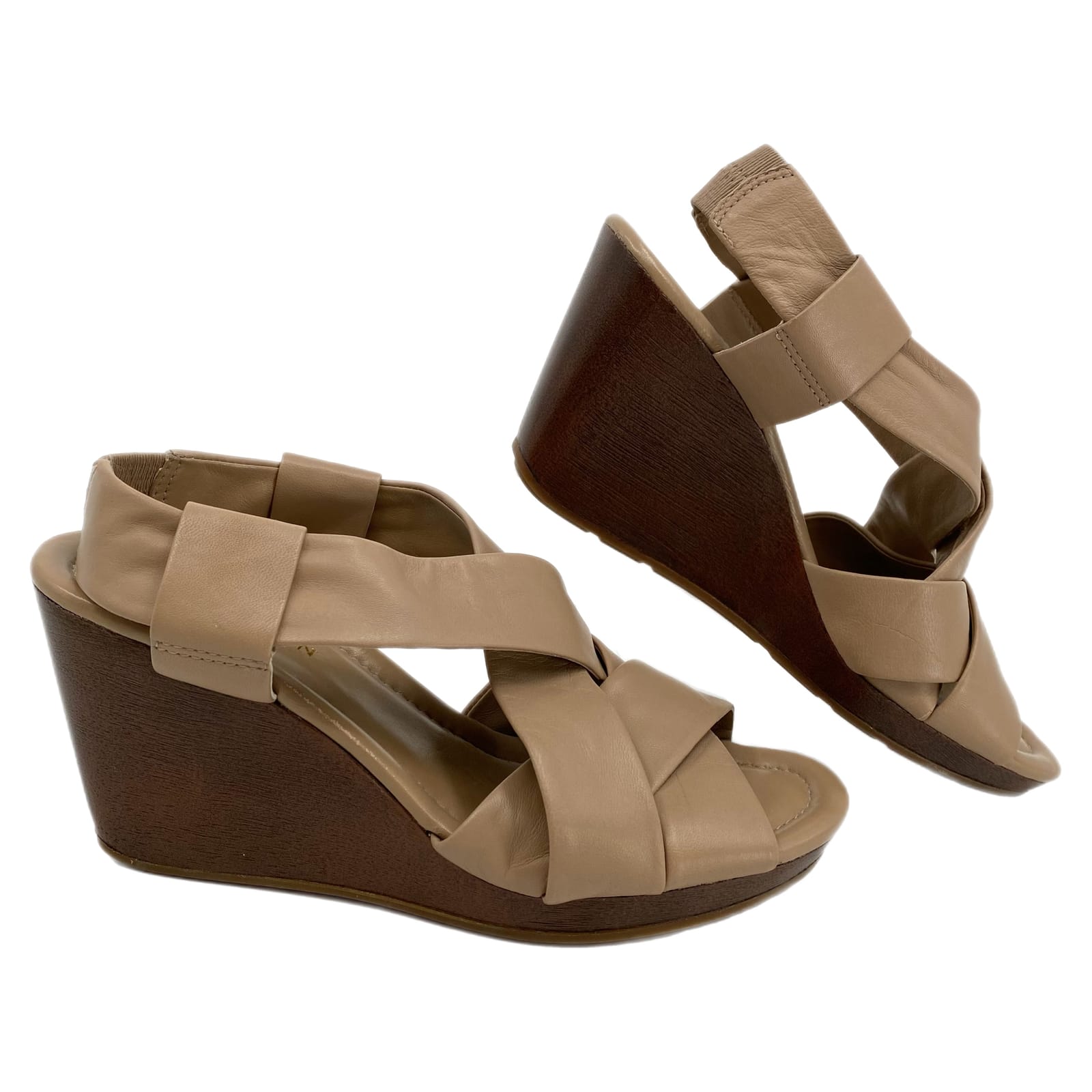 Cole Haan Brown Strappy Wedges