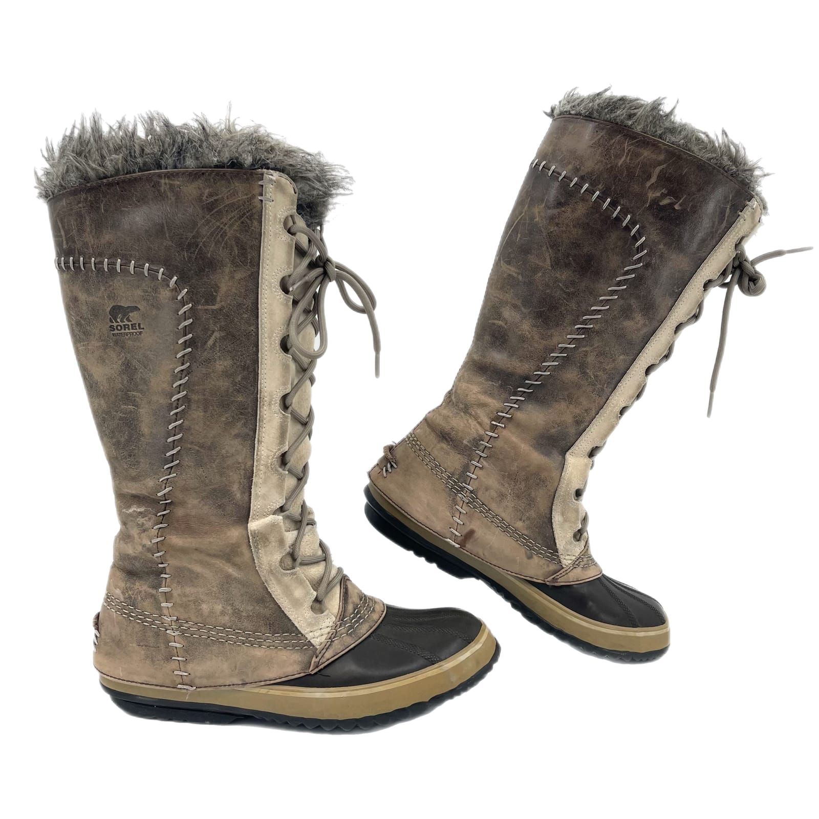 Sorel Brown Leather Snow Boots