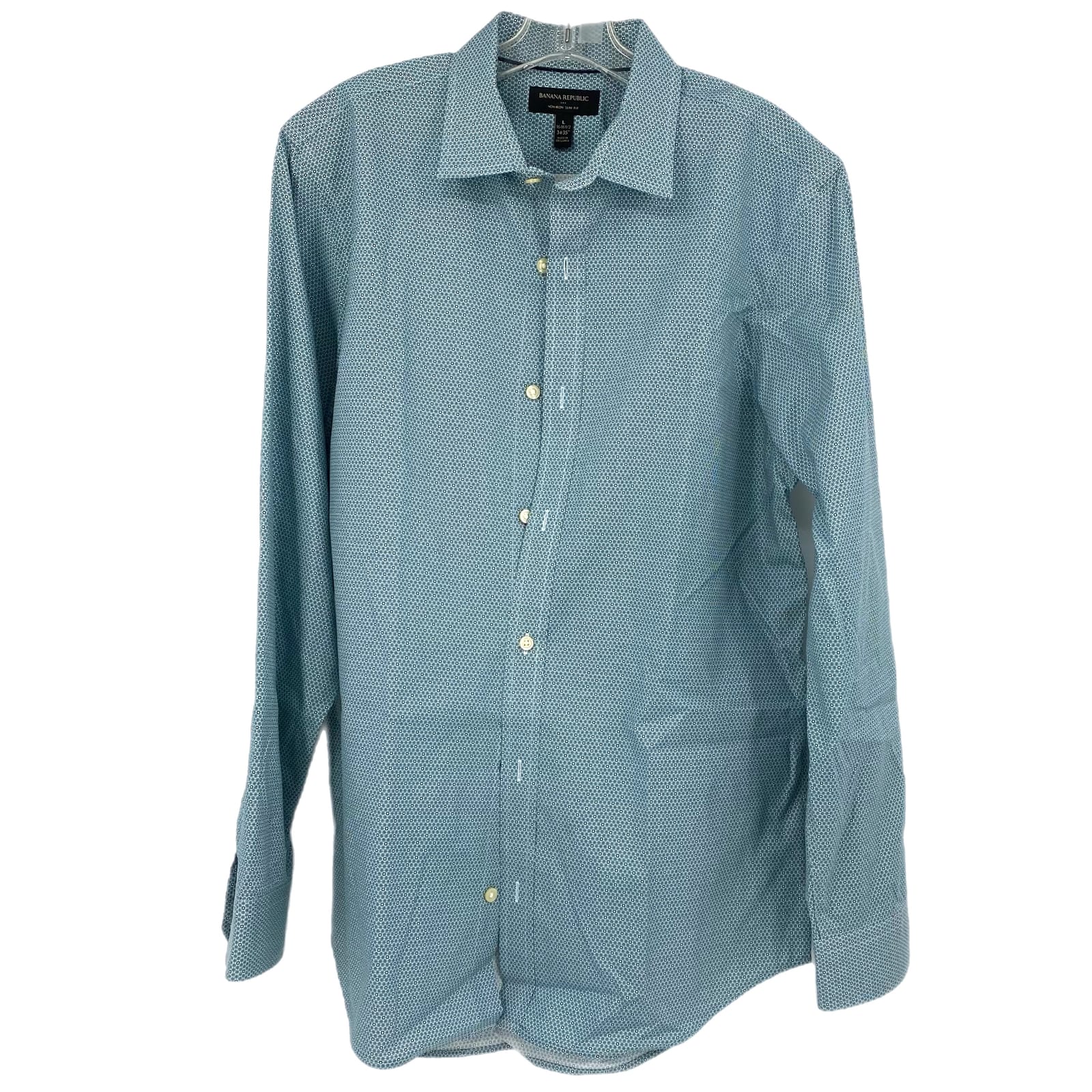 Banana Republic Blue Printed Button-Up Shirt