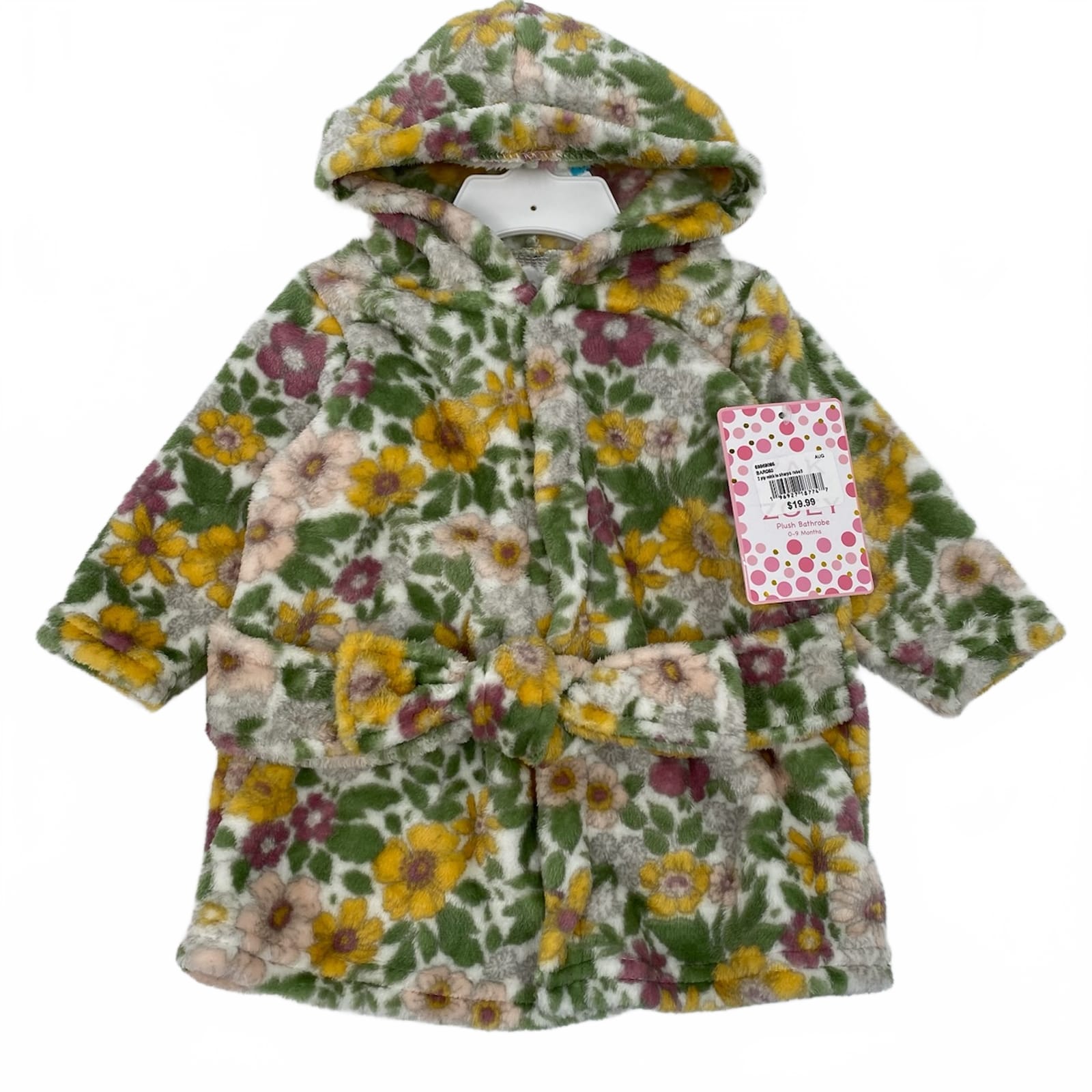 Zak & Zoey Green Yellow Floral Plush Robe