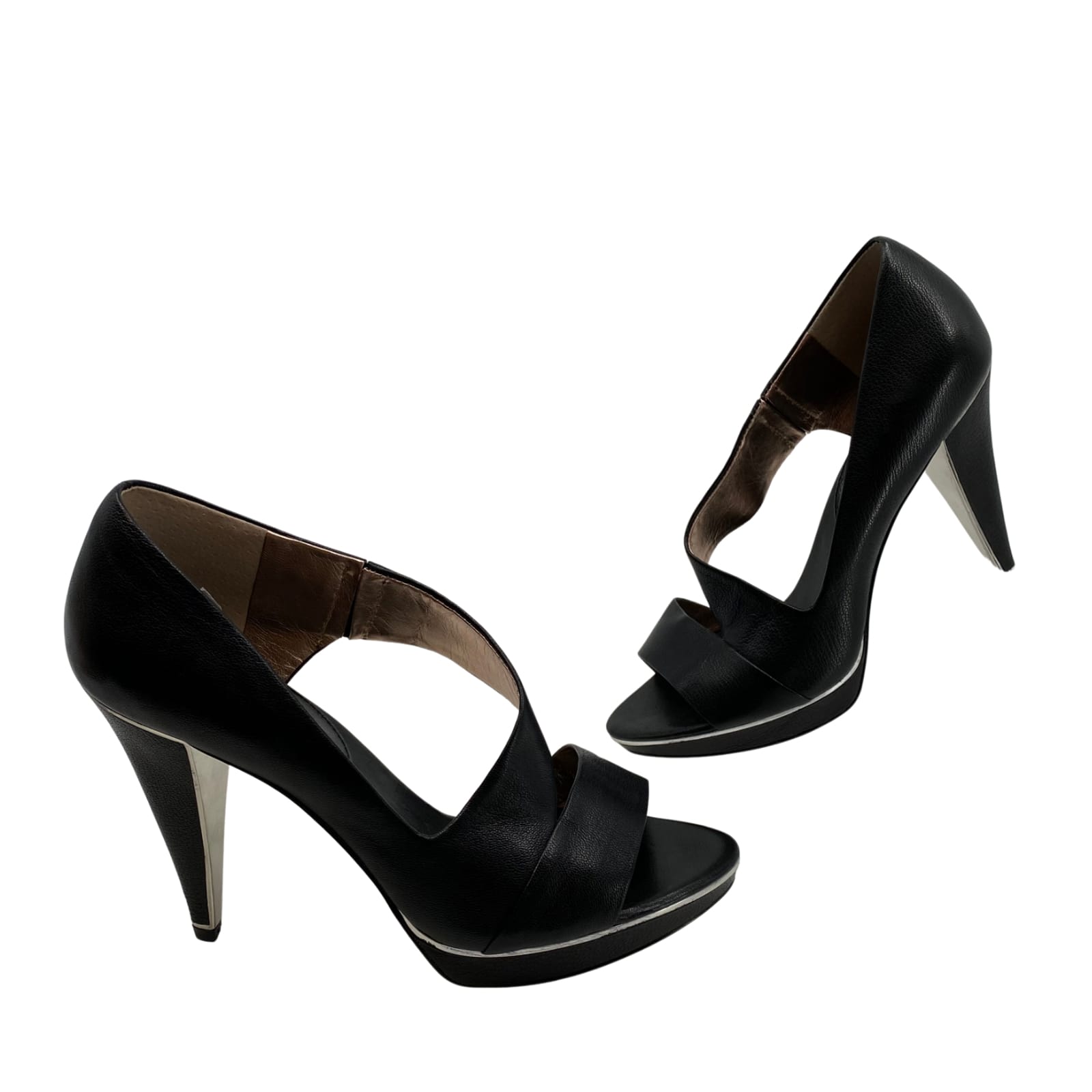 Banana Republic Black Leather Ultra-High Cone Heels