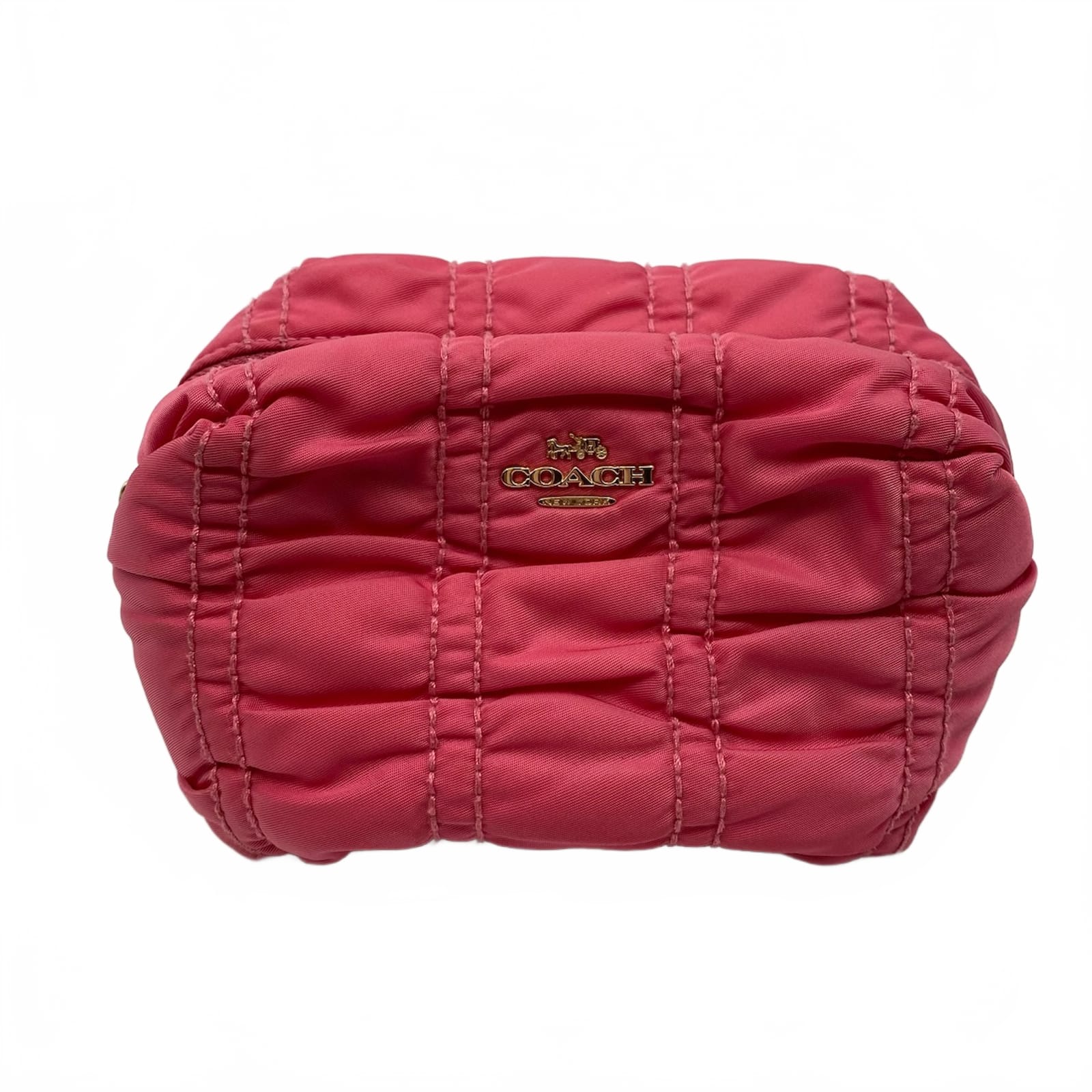 Coach Pink Ruched Cosmetic Pouch