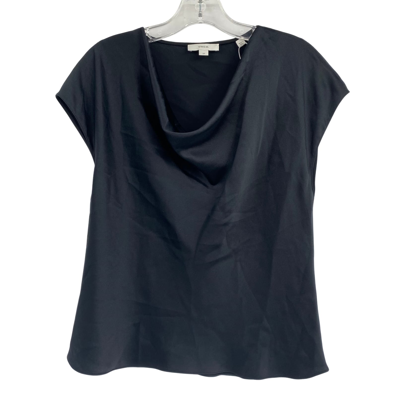 Vince Black Silk Cowl Neck Blouse