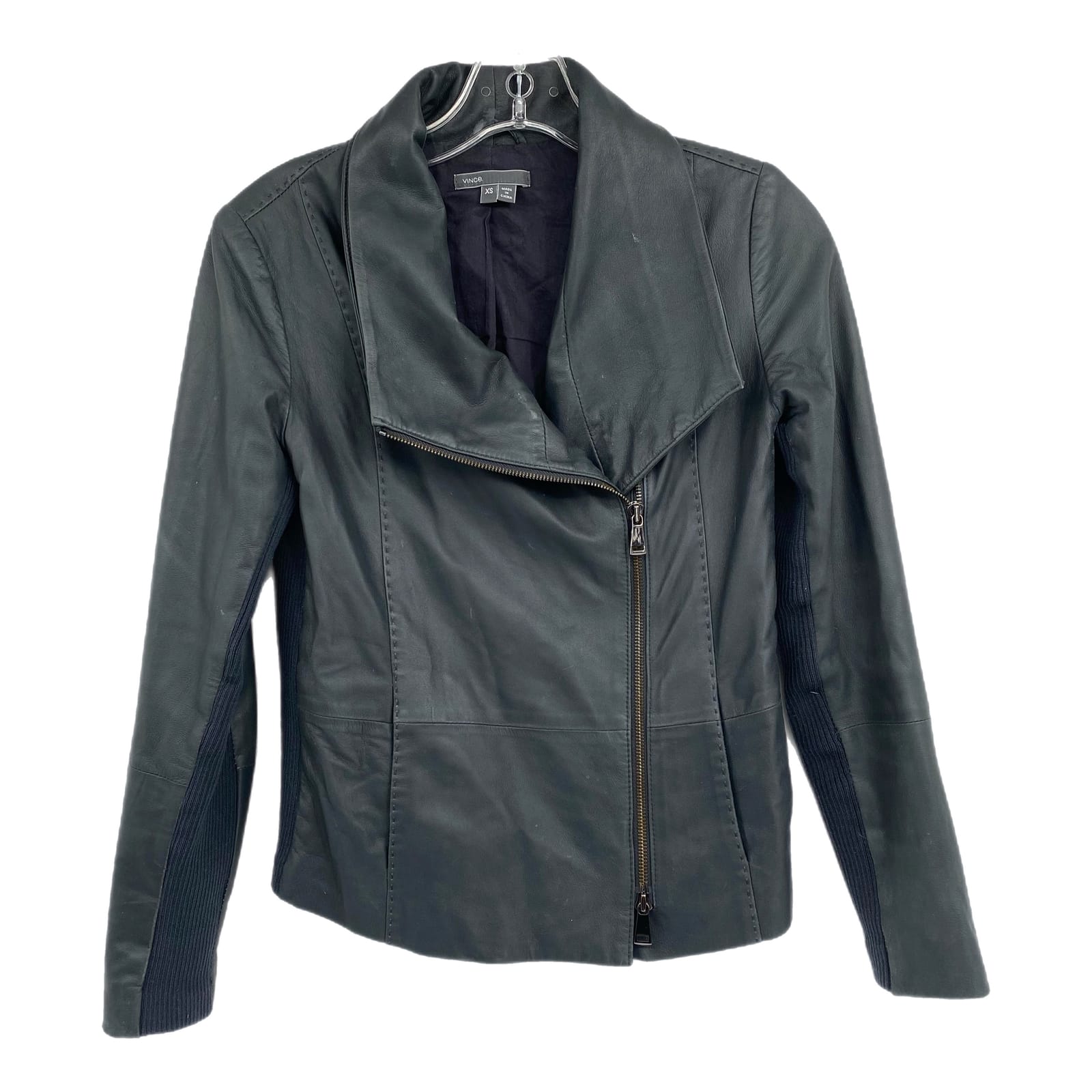 Vince Gray Goat Leather Moto Jacket
