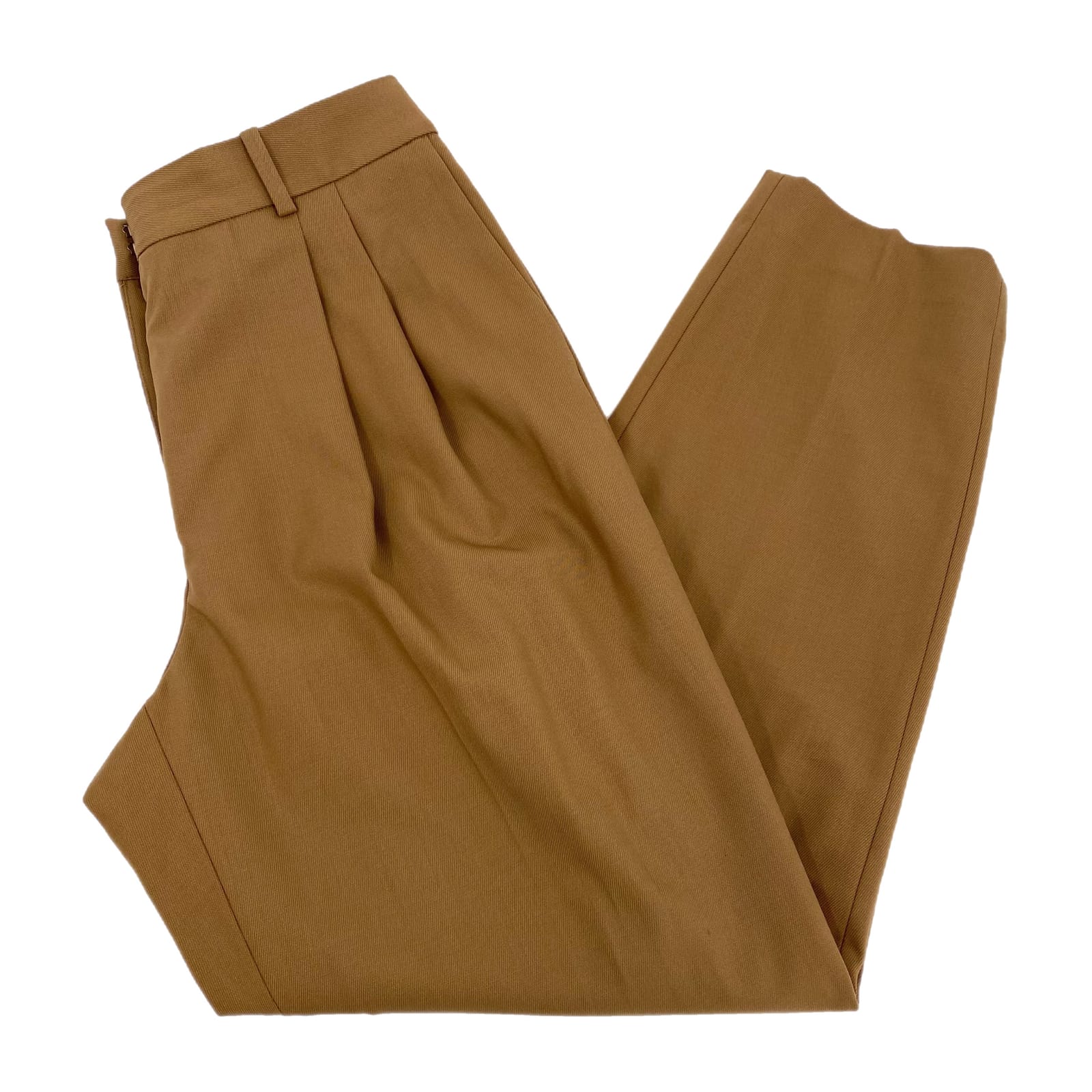 Babaton Brown Vogue Pleated Tapered Leg Trousers