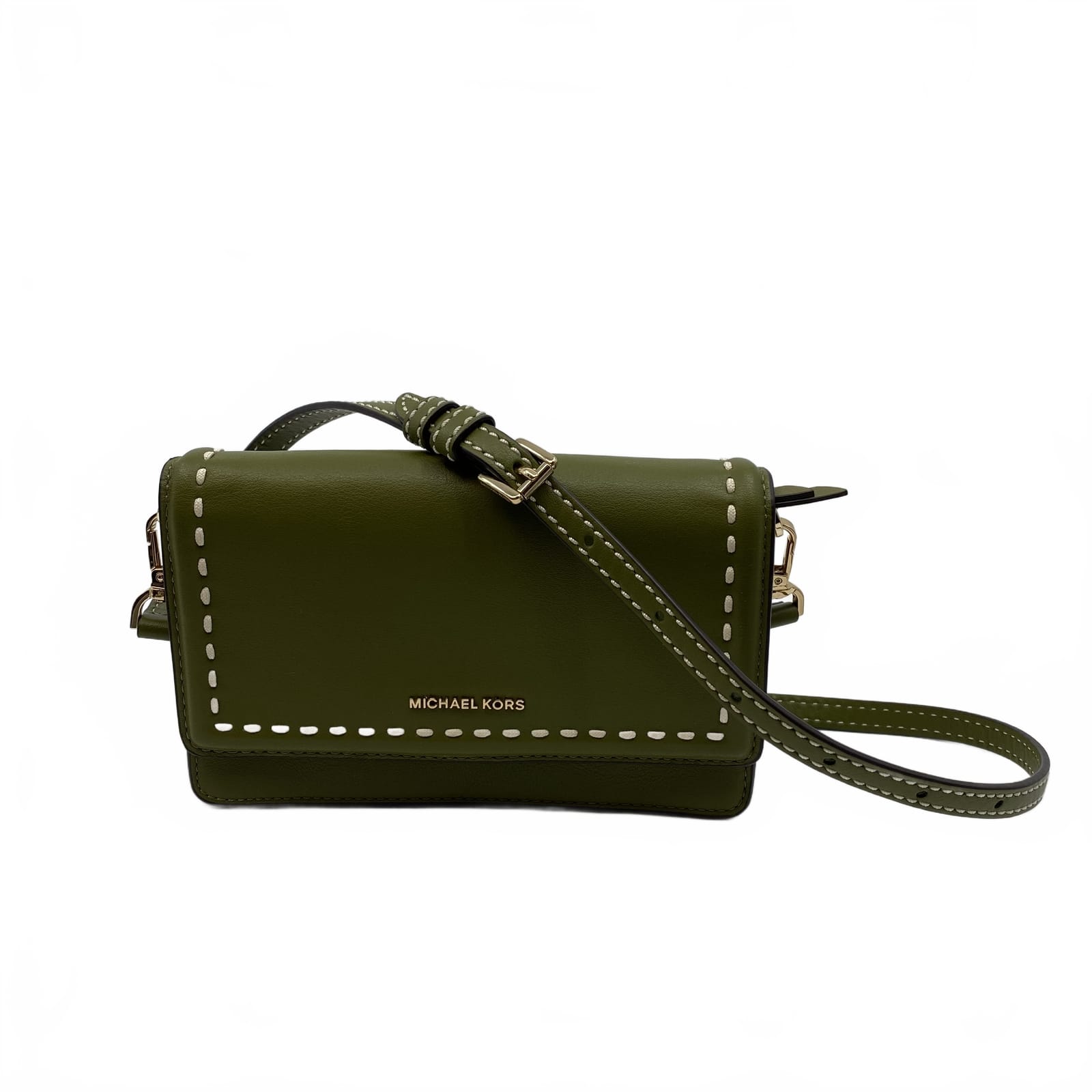 Michael Kors Green Leather Crossbody Bag