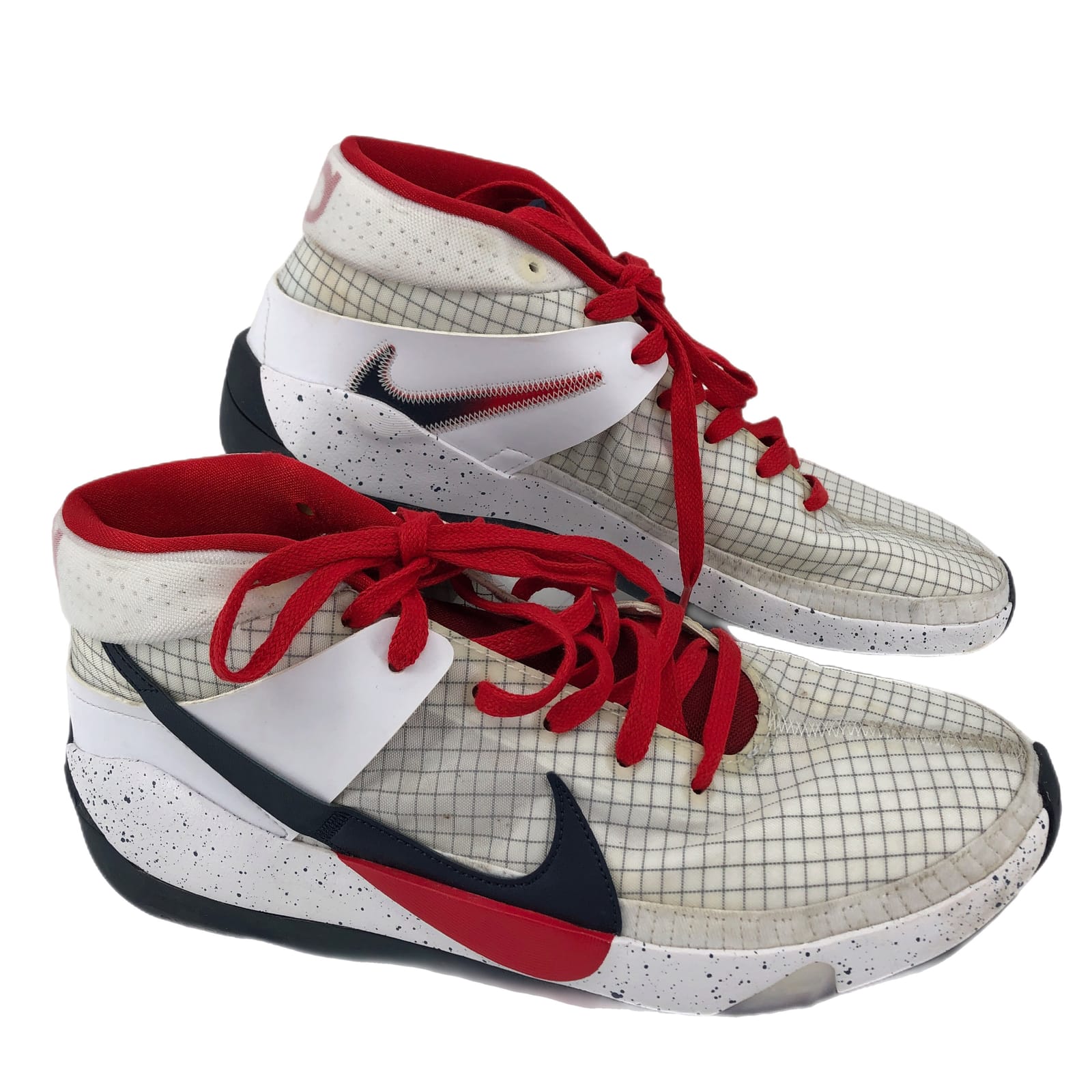 Nike Red & White Striped Athletic Shoes