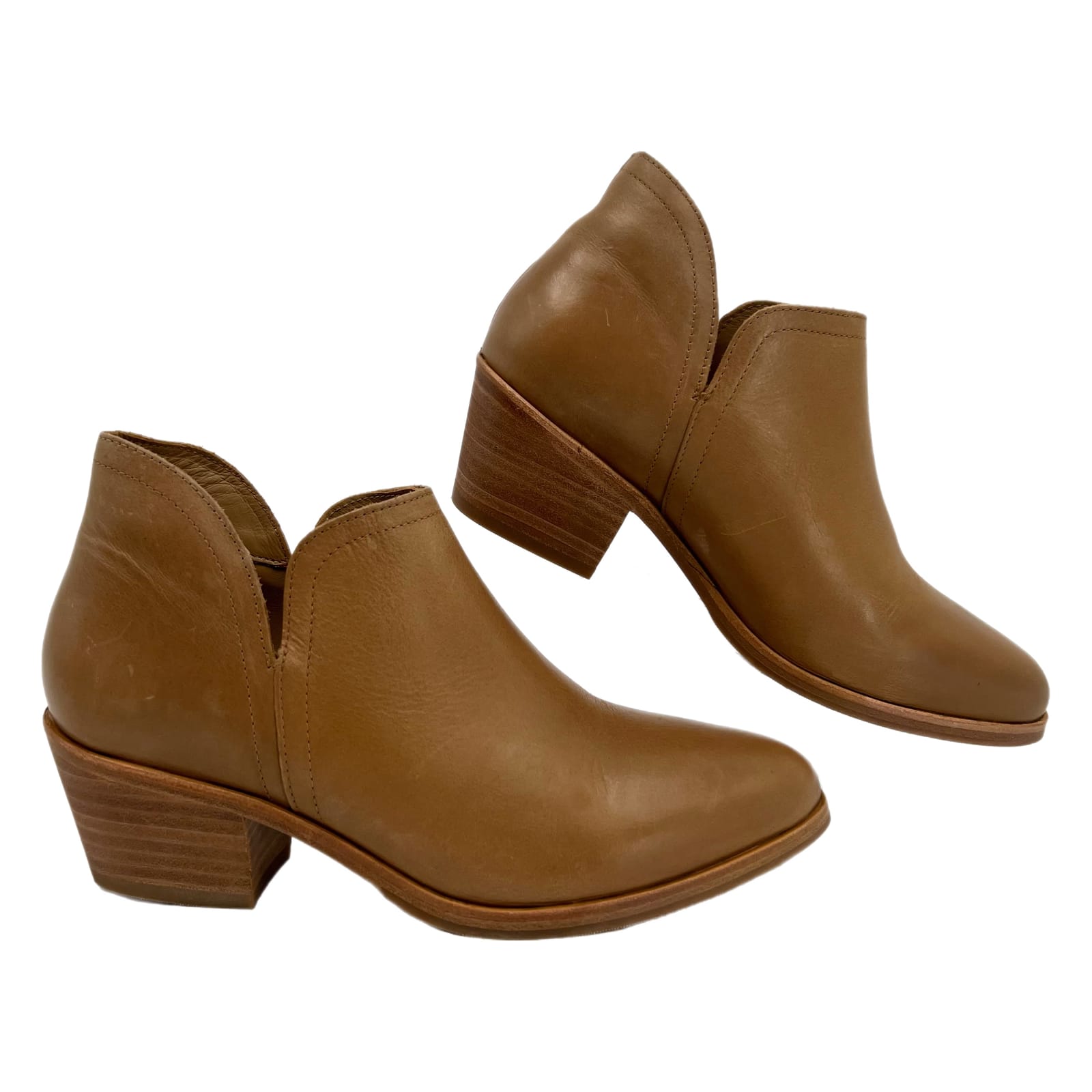 Nisolo Tan Leather Almond Toe Ankle Boots