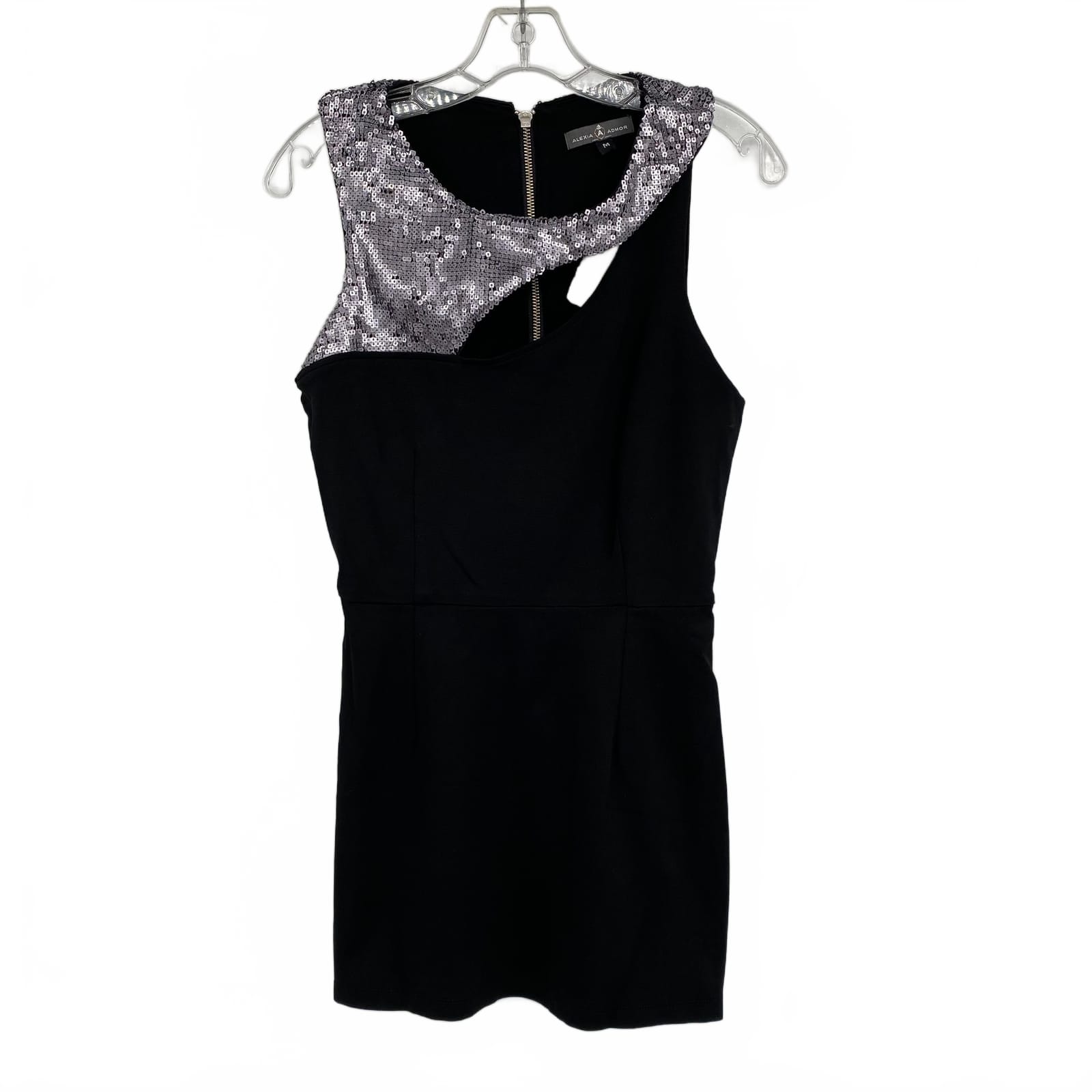 Alexia Admor Black Cutout Sequin Mini Dress