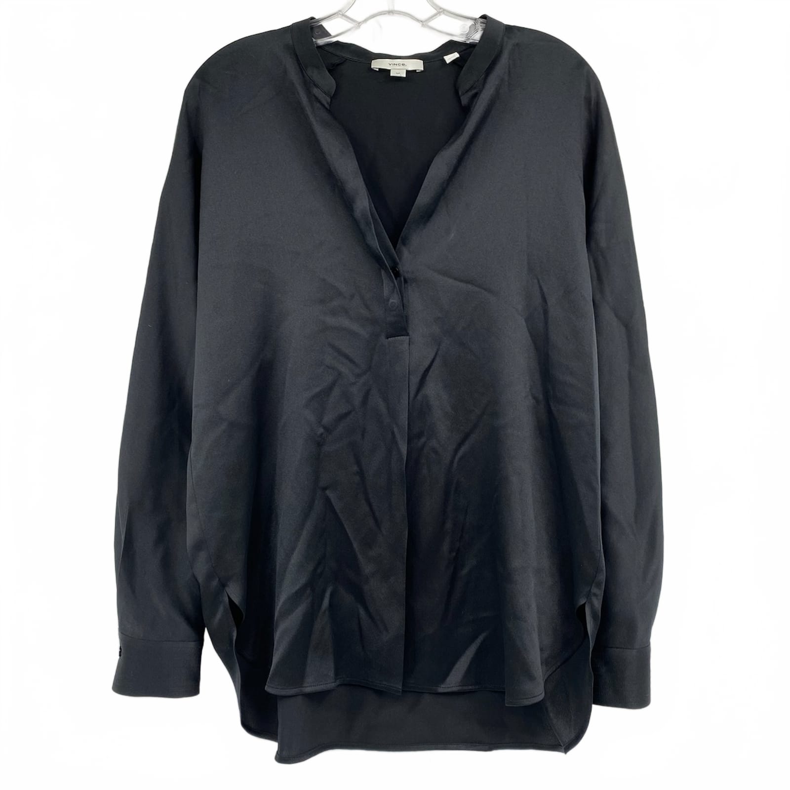 Vince Black Silk Blouse