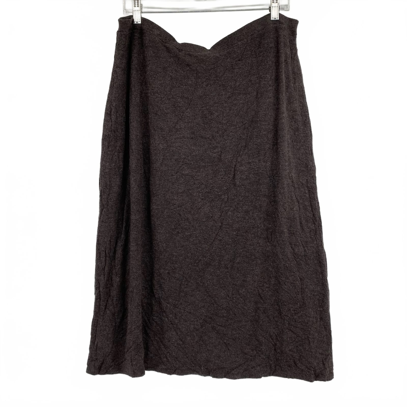 Eileen Fisher Brown Stretchy Midi Skirt