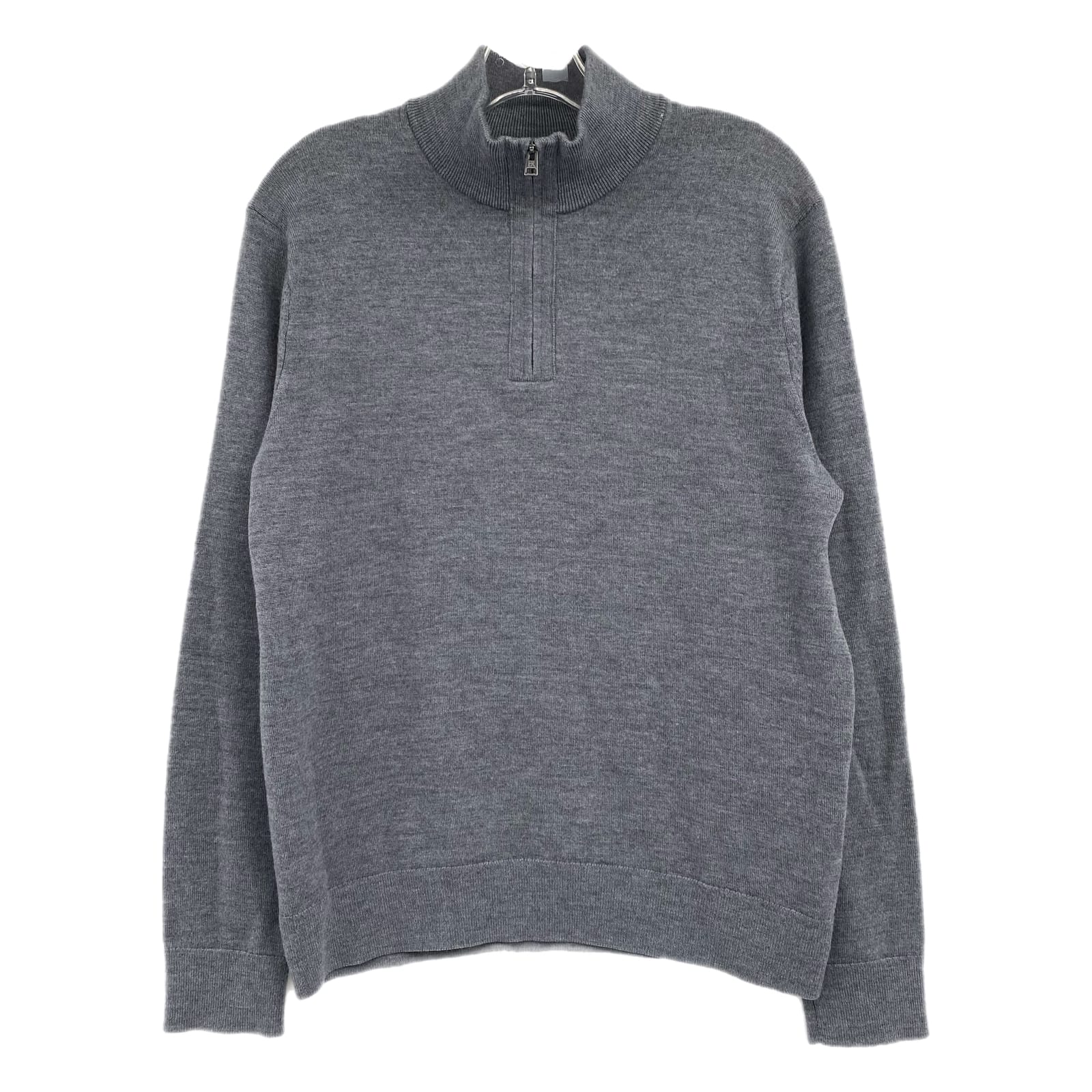 Banana Republic Gray Merino Wool Zip Up Sweater
