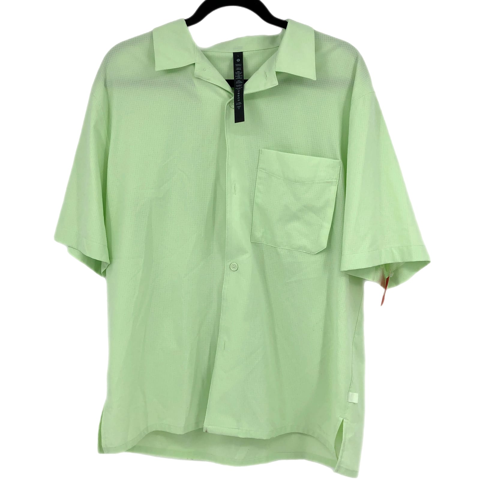 lululemon athletica Green Short Sleeve Casual Button-Up