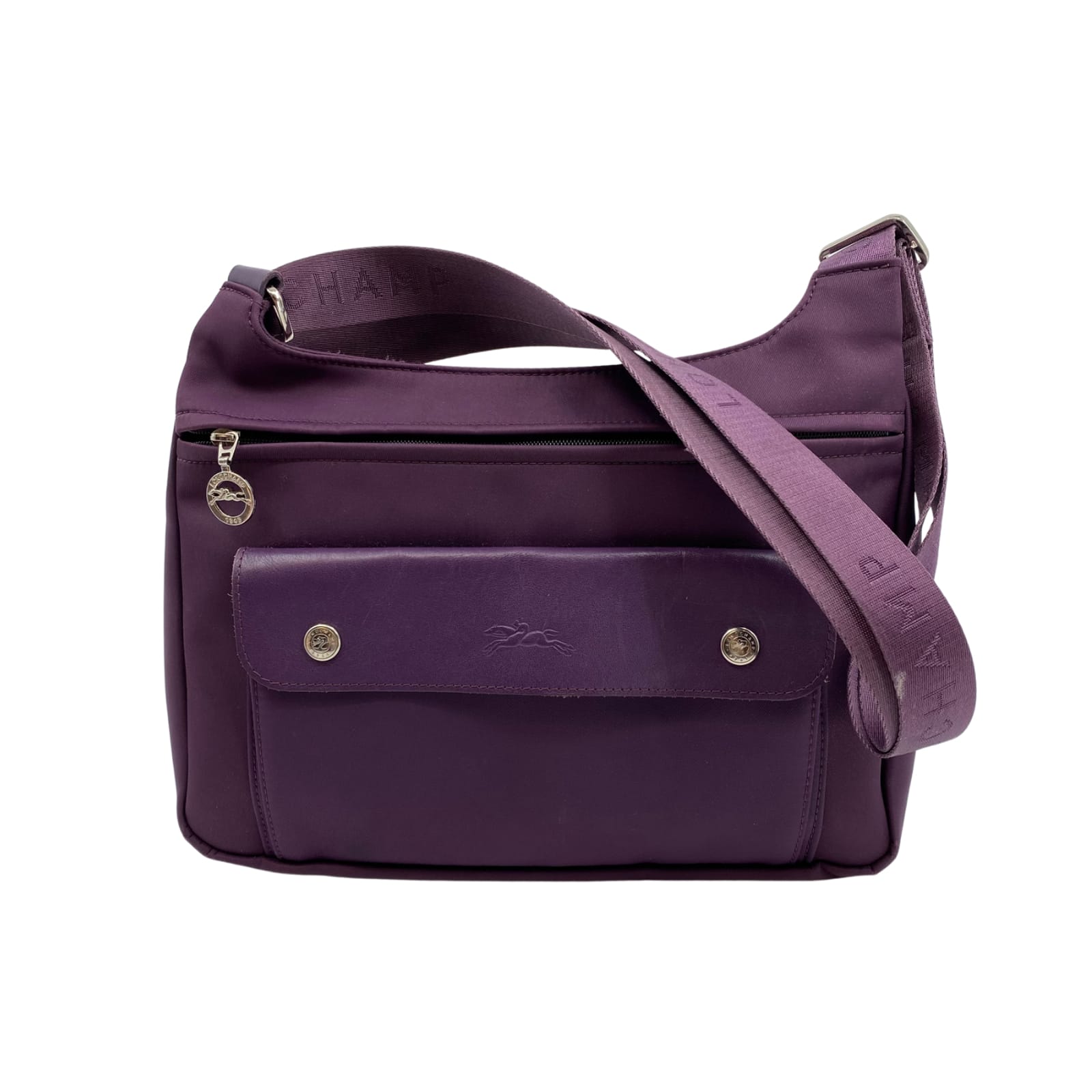 Longchamp Purple Adjustable Strap Shoulder Bag