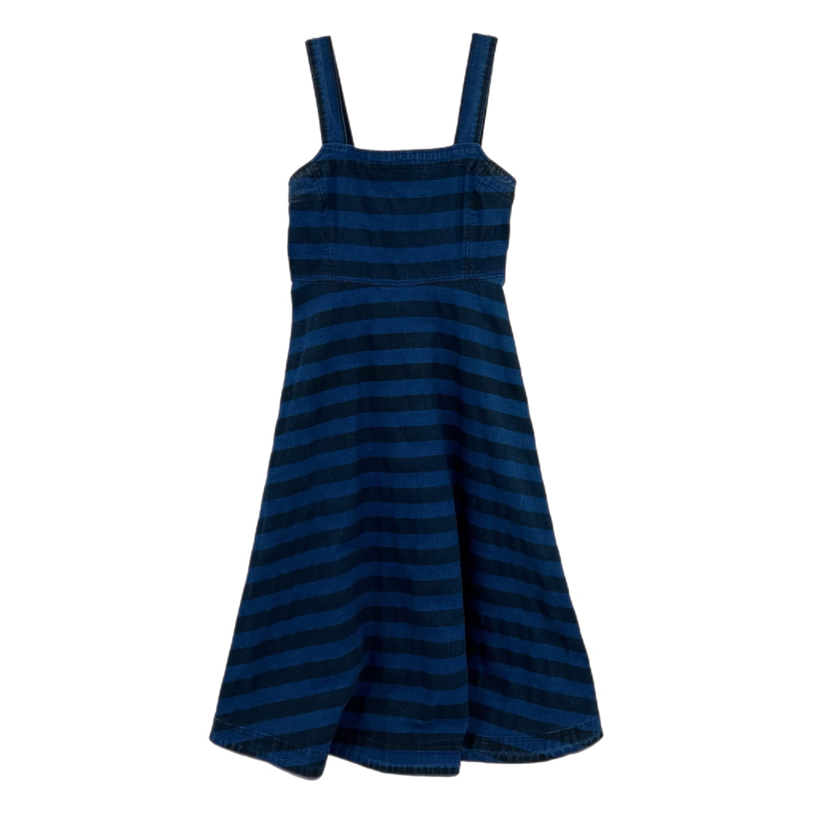 Plenty by Tracy Reese Blue Striped Denim A-Line Midi Dress