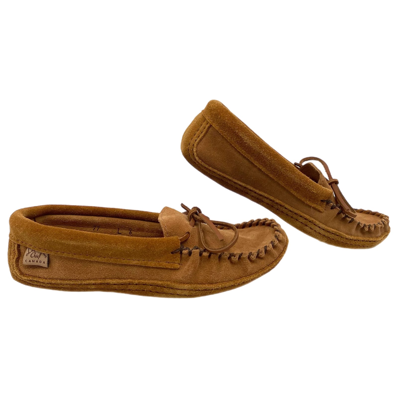 Laurentian Chief Brown Suede Moccasins