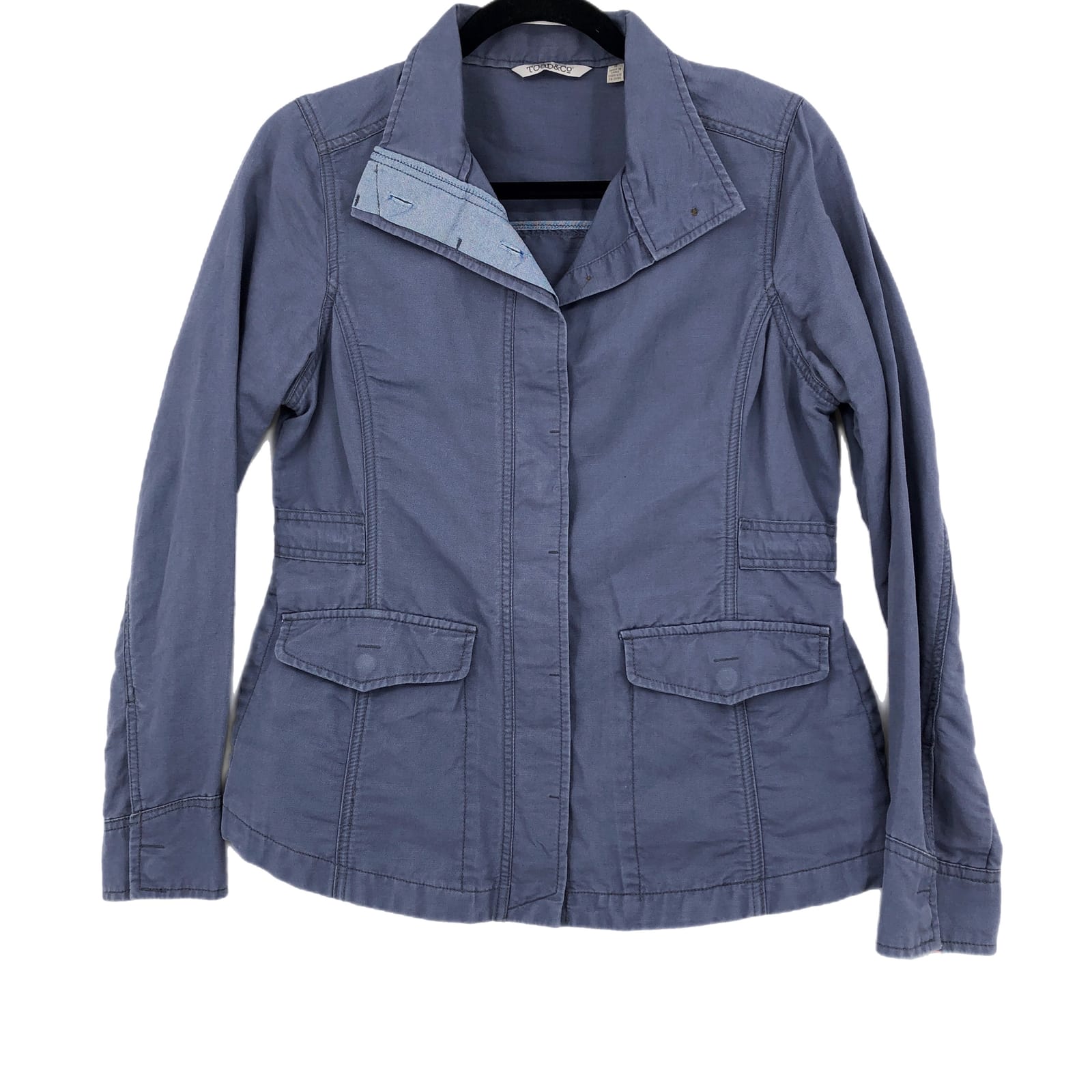 Toad&Co Blue Classic Linen-Cotton Utility Jacket