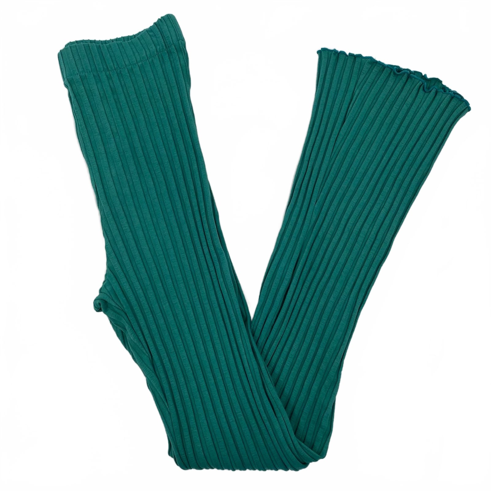 Simon Miller Teal Ribbed Flare Pants