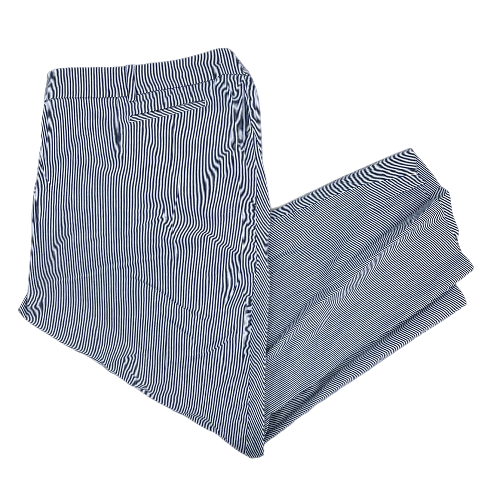 Talbots Blue Striped Cotton Wide-Leg Pants