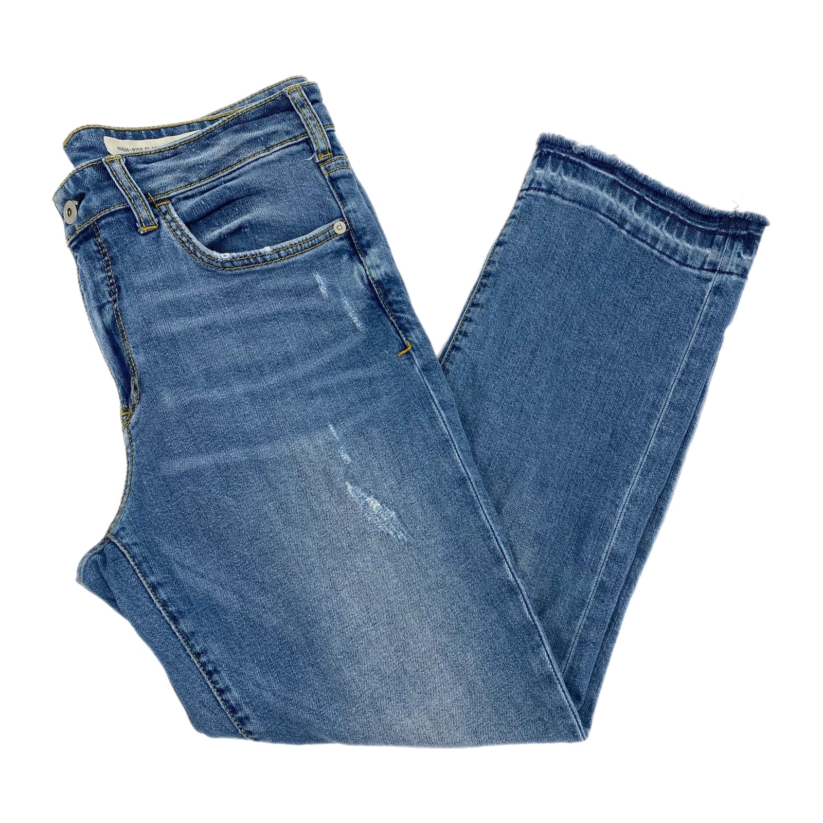 Pilcro and the Letterpress Blue High Rise Flare Jeans