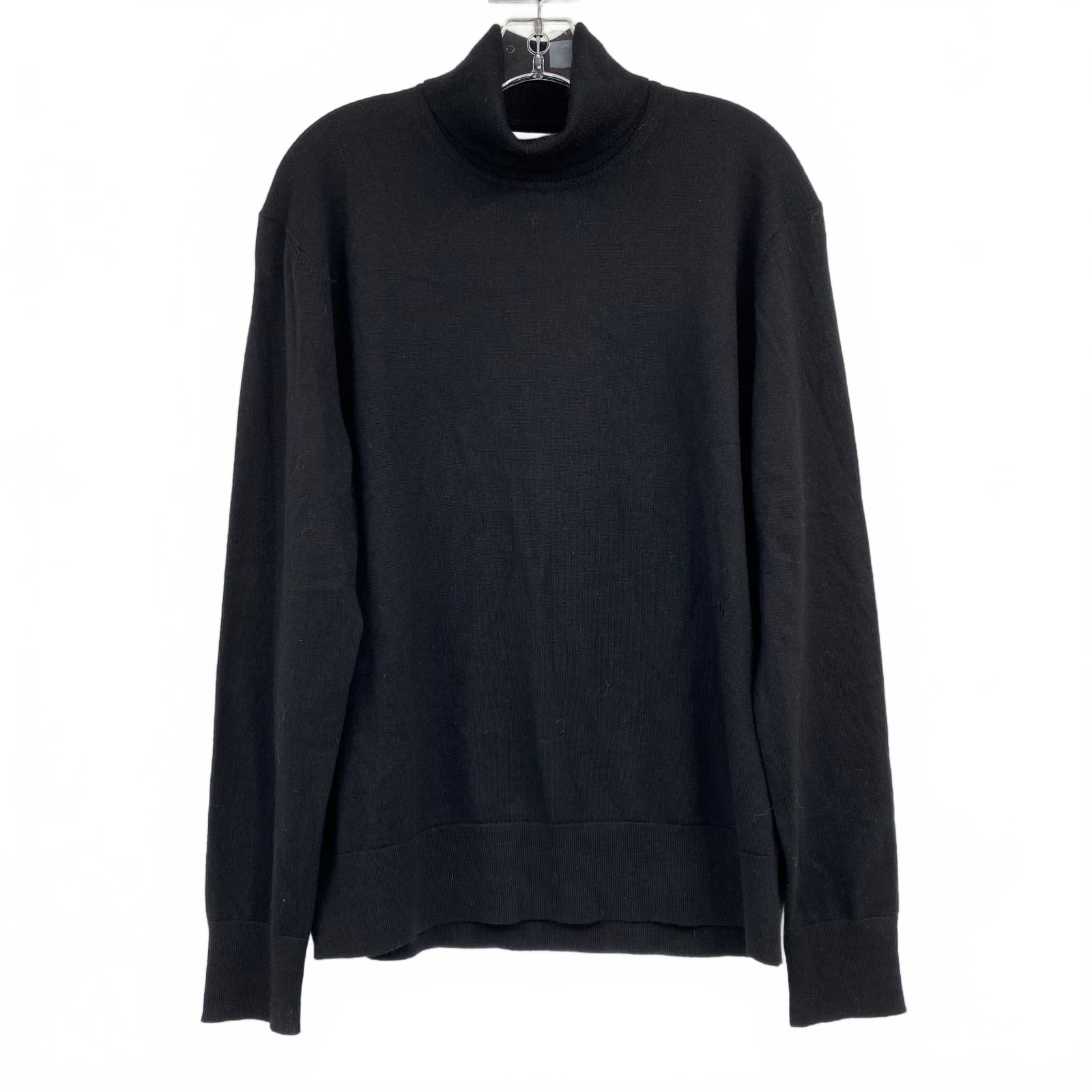 Calvin Klein Black Wool Blend Turtleneck Sweater