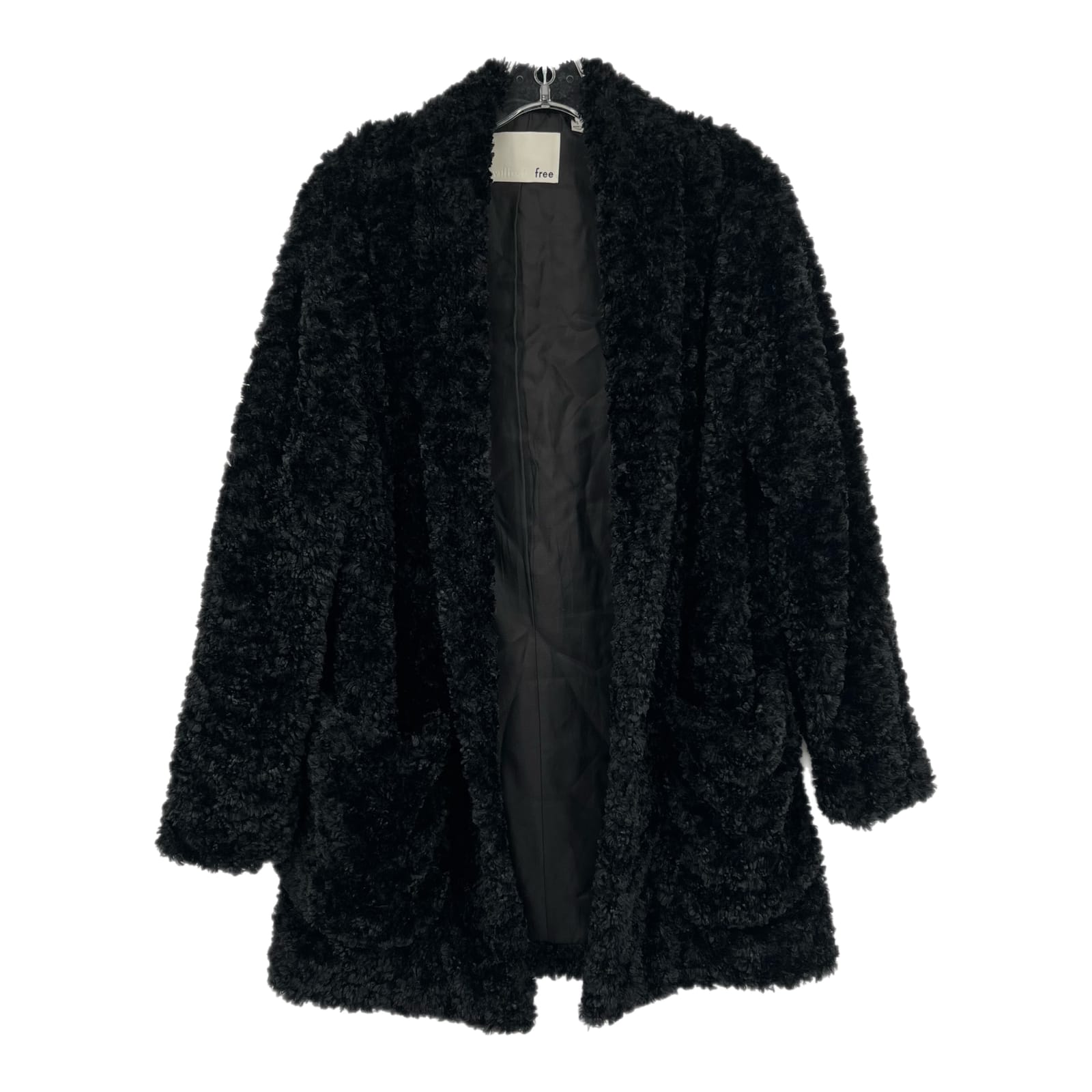 Wilfred Black Grete Plush Fuzzy Teddy Jacket