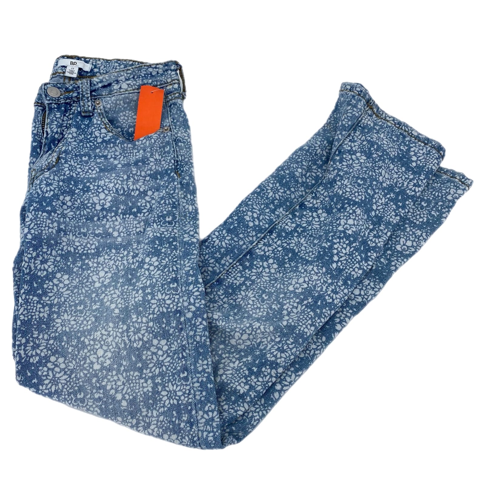 bp Blue & White Floral Skinny Jeans