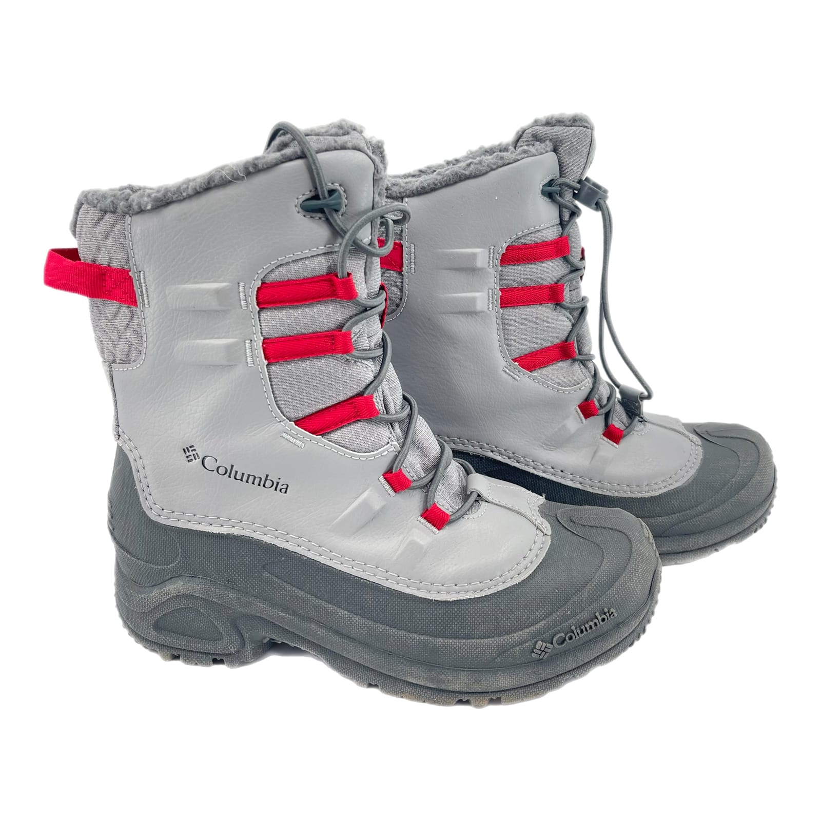 Columbia Gray Red Waterproof Boots