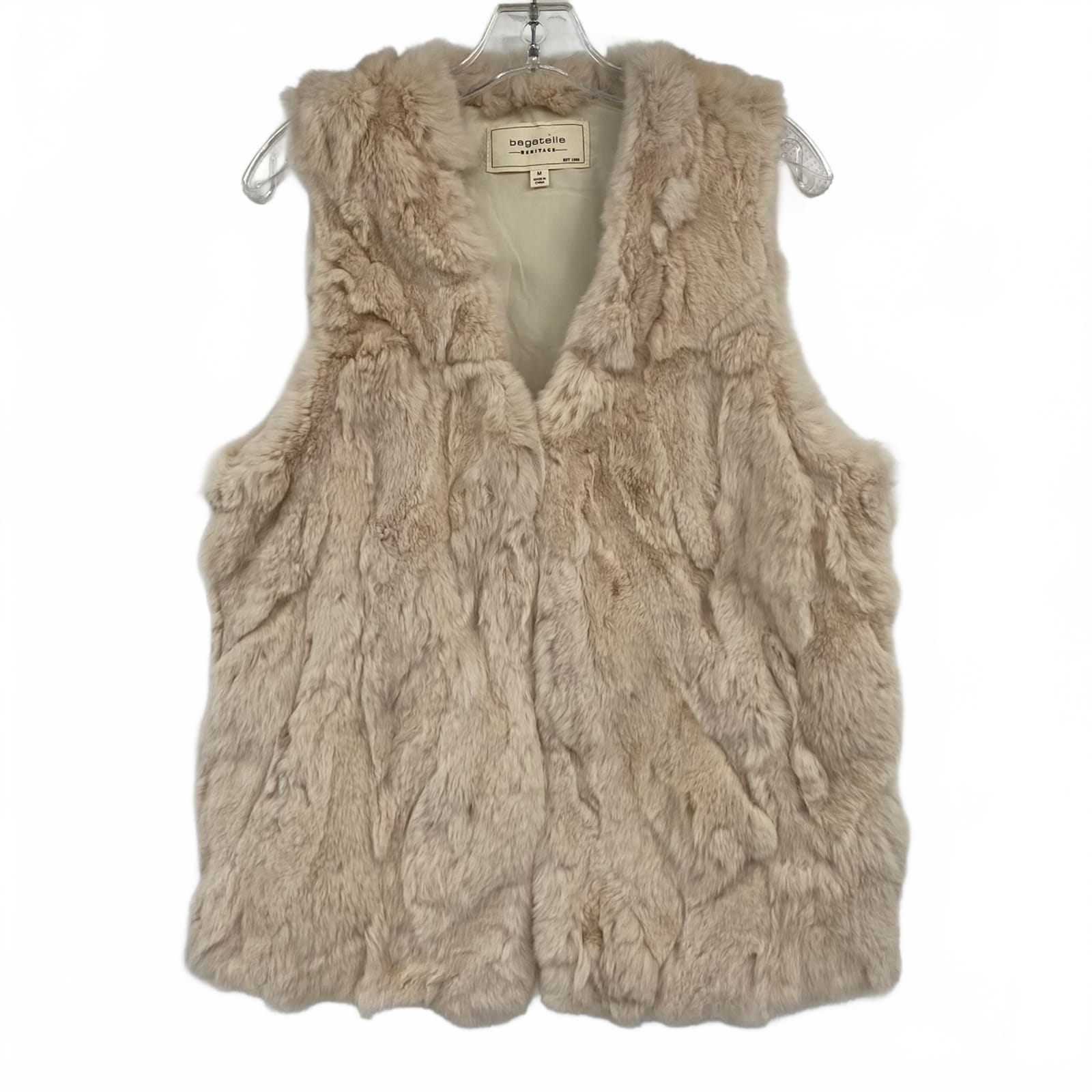 Bagatelle Beige Real Rex Rabbit Fur Vest