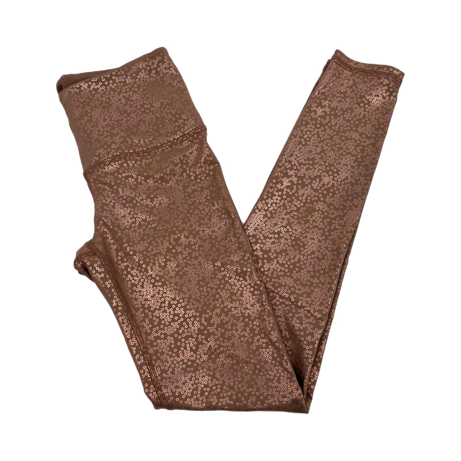 Noli Pink Rose Gold Metallic Athletic Leggings