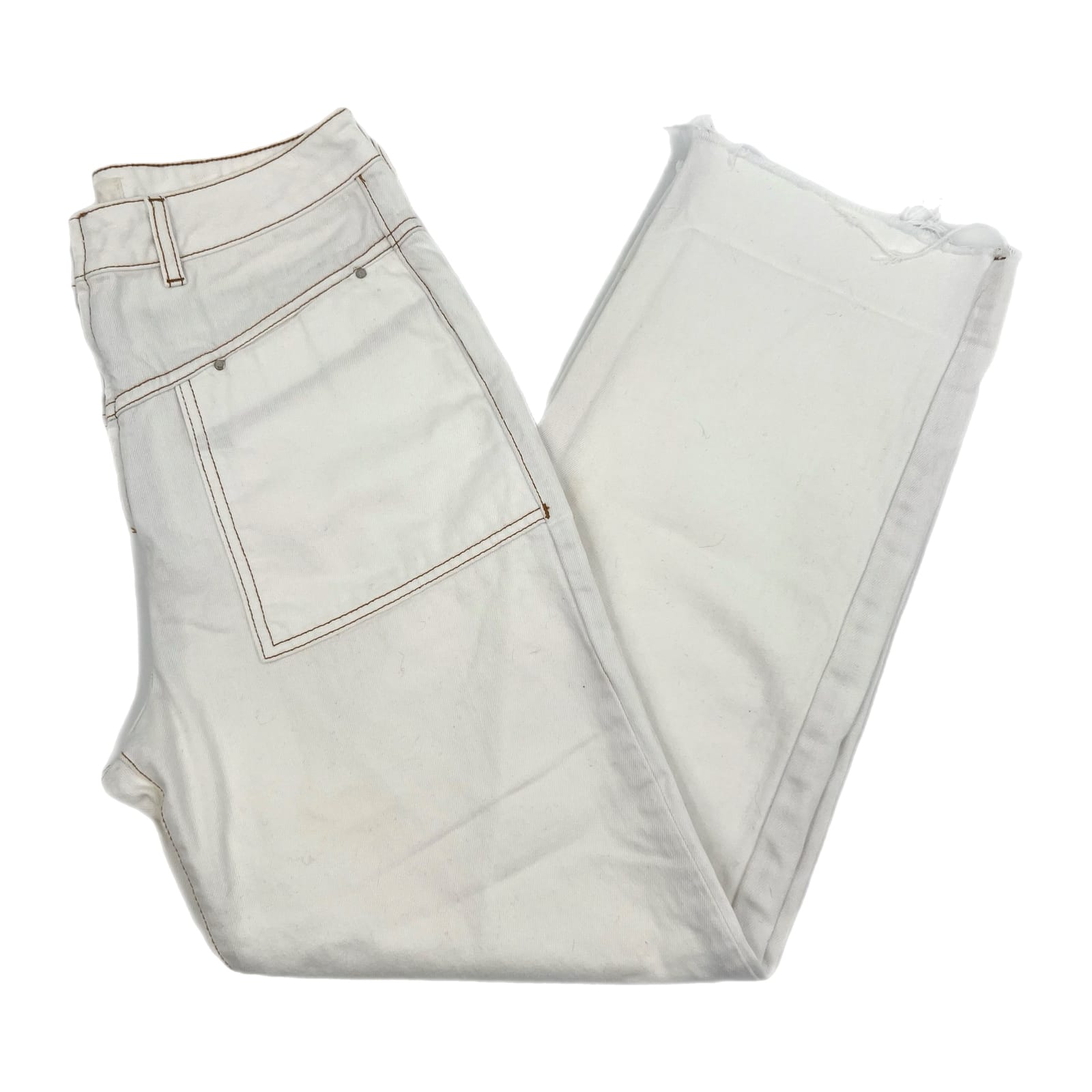 Ba&sh White Zipper Fly Straight Leg Jeans