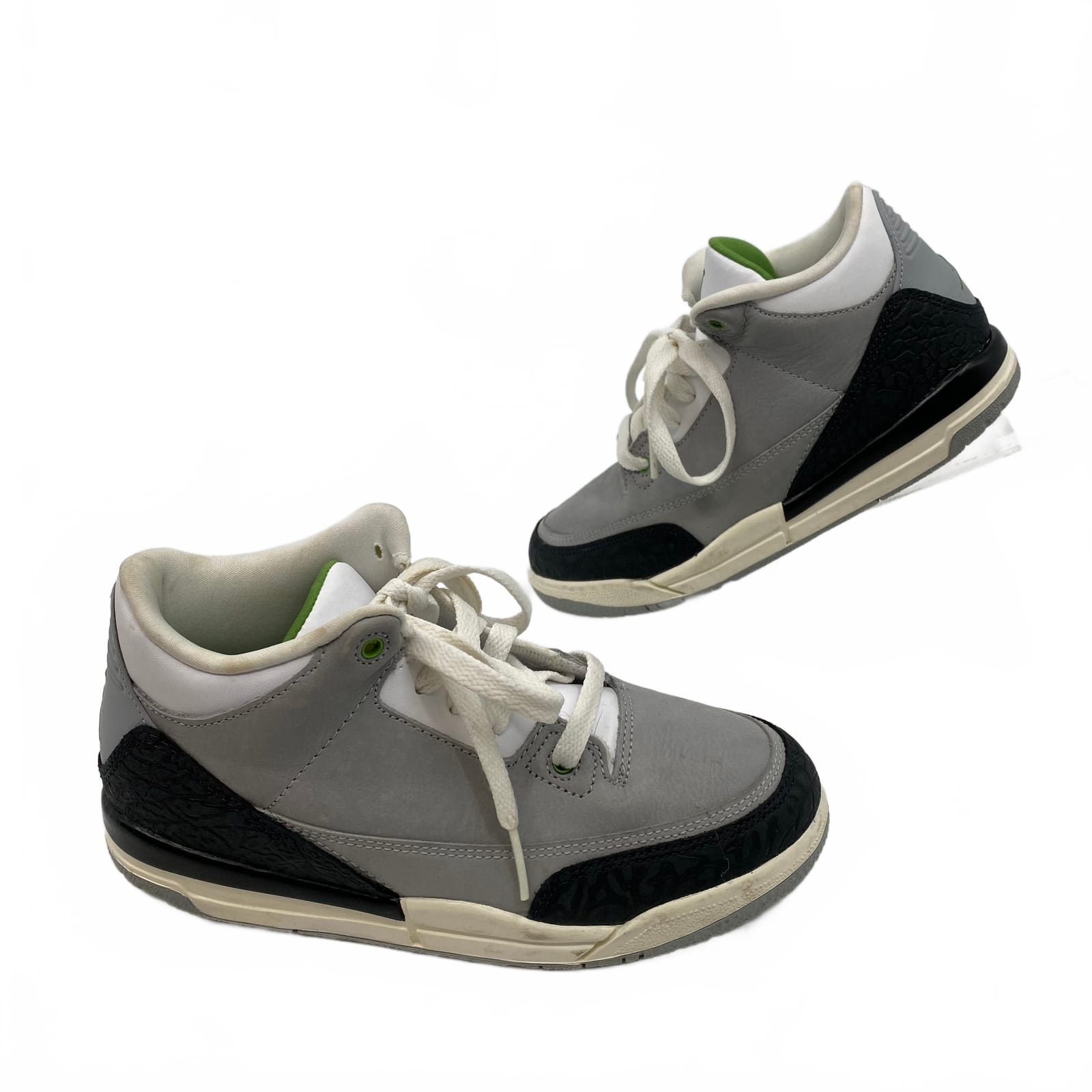 Jordan Kids Gray/Black Leather Sneakers