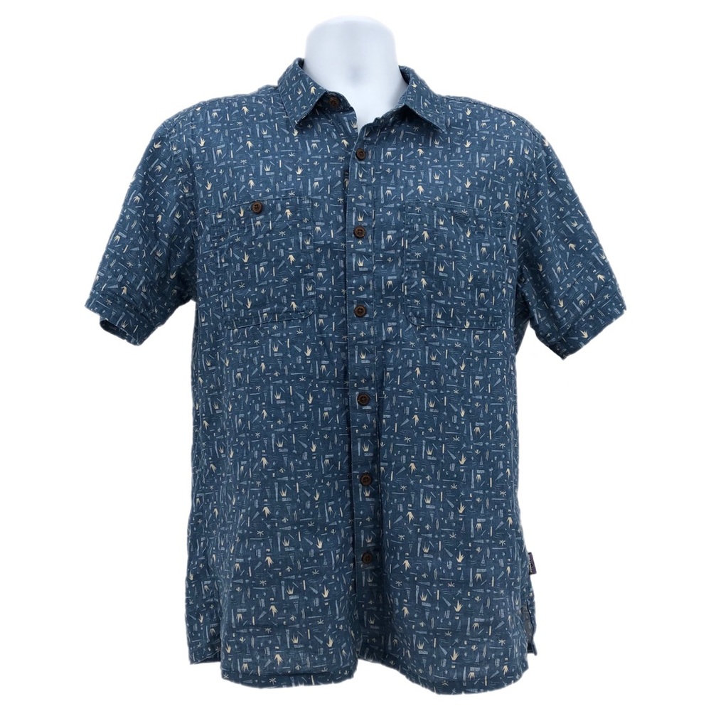Patagonia Blue & White Breathable Button-Up Shirt