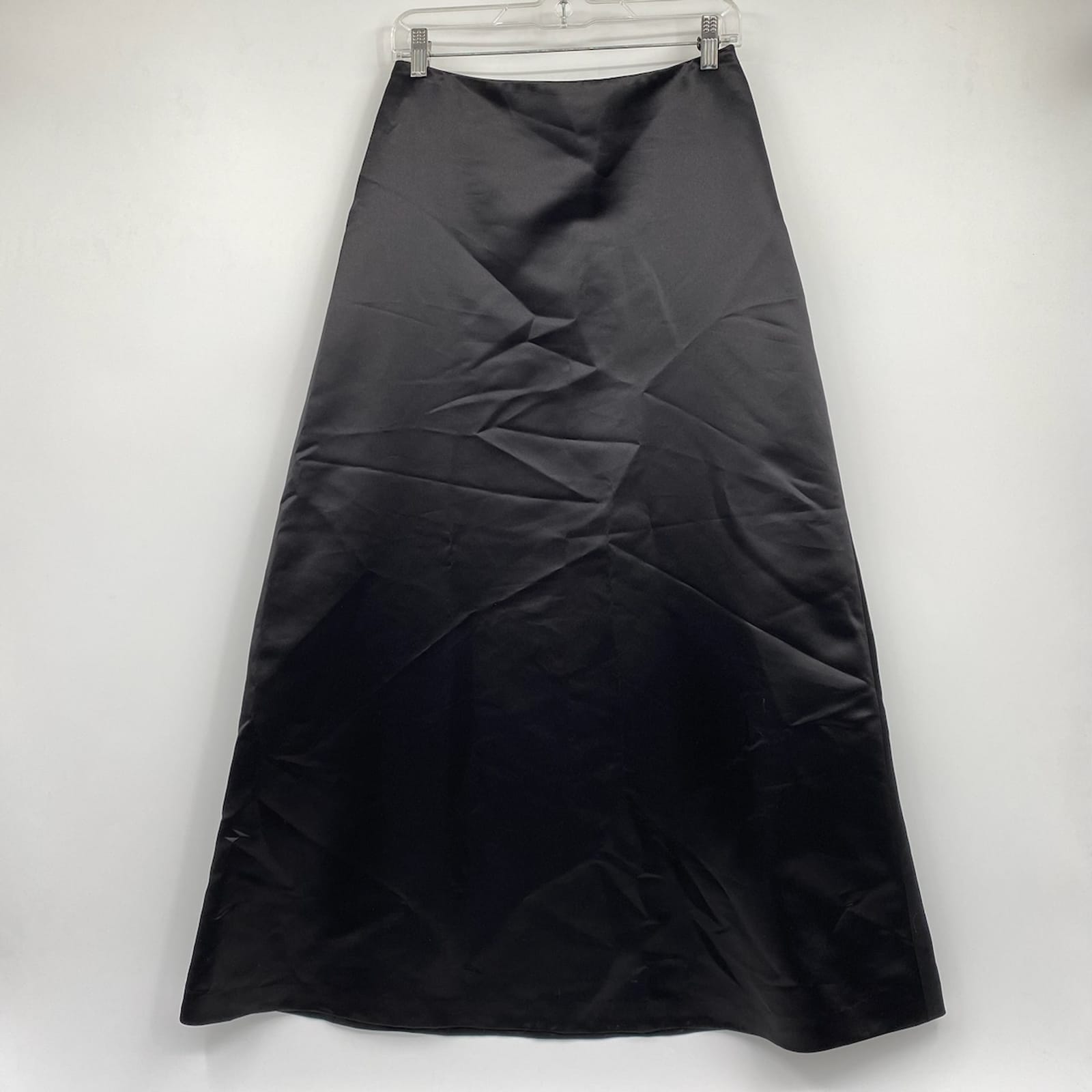 Bill Levkoff Black Satin Maxi Skirt