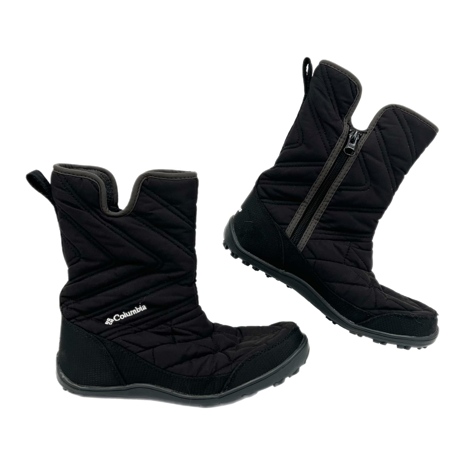 Columbia Black Insulated Zip-Closure Snow Boots