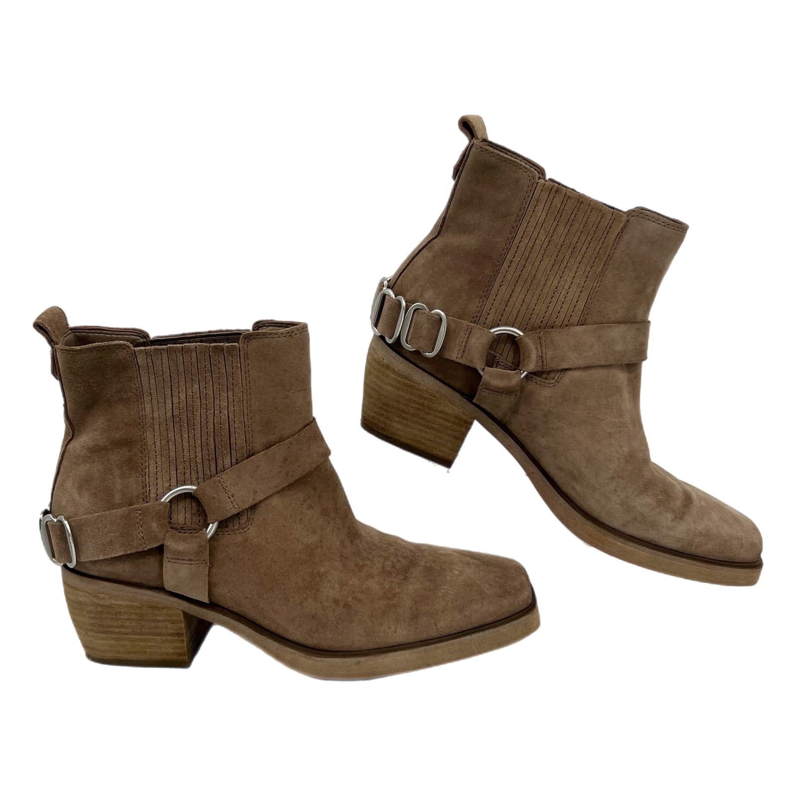 Sam Edelman Tan Suede Harness Ankle Boots