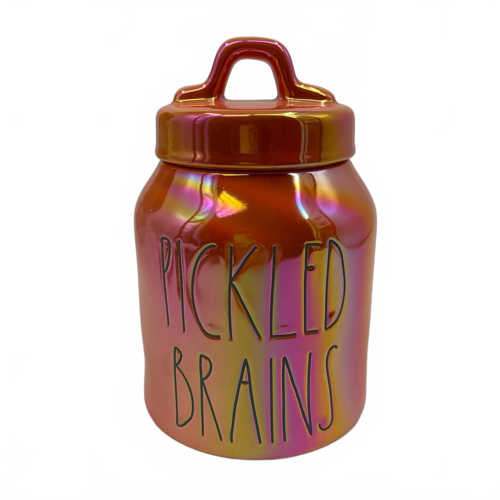 Rae Dunn Orange Pickled Brains Ceramic Jar