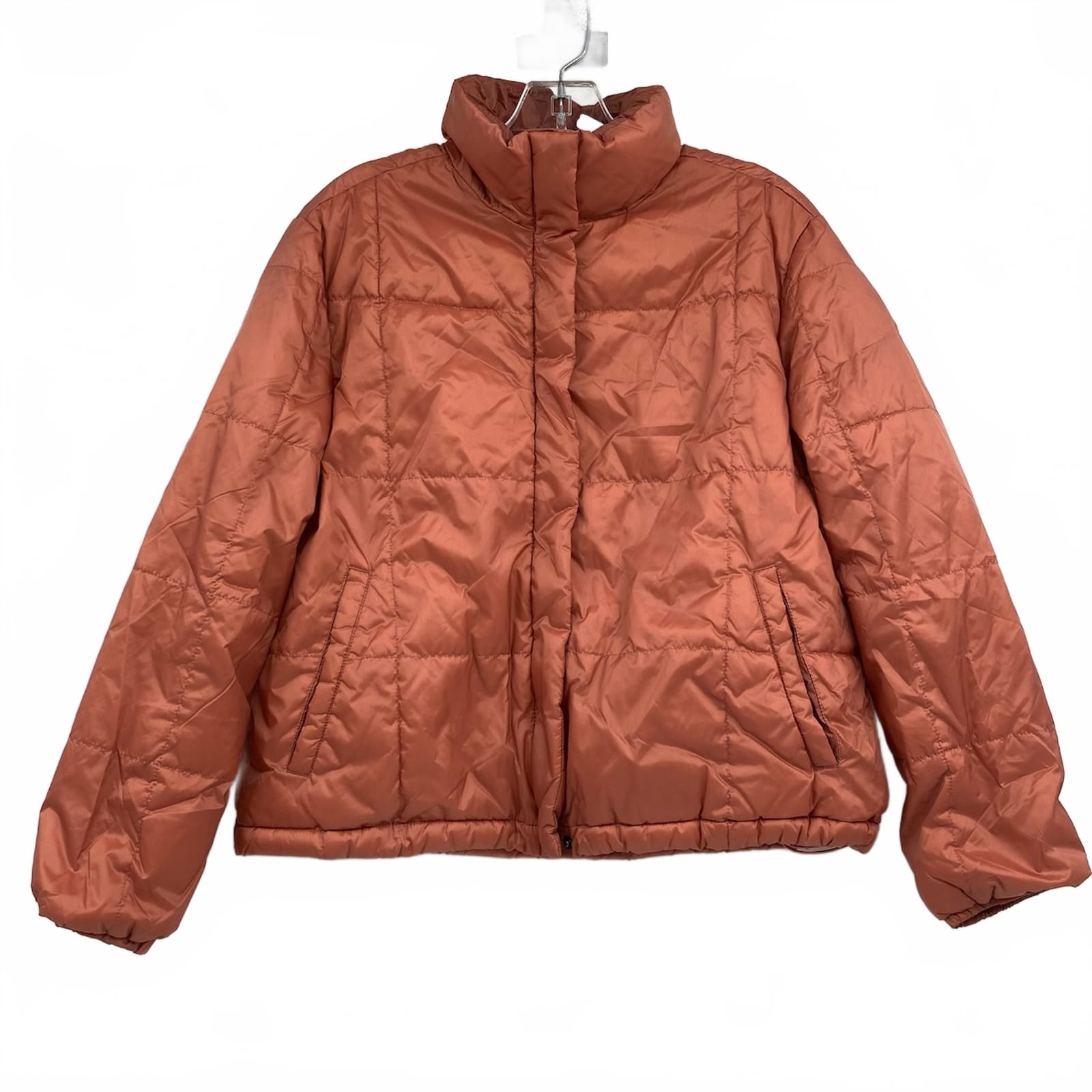 Madewell Terracotta Orange Light Puffer Jacket