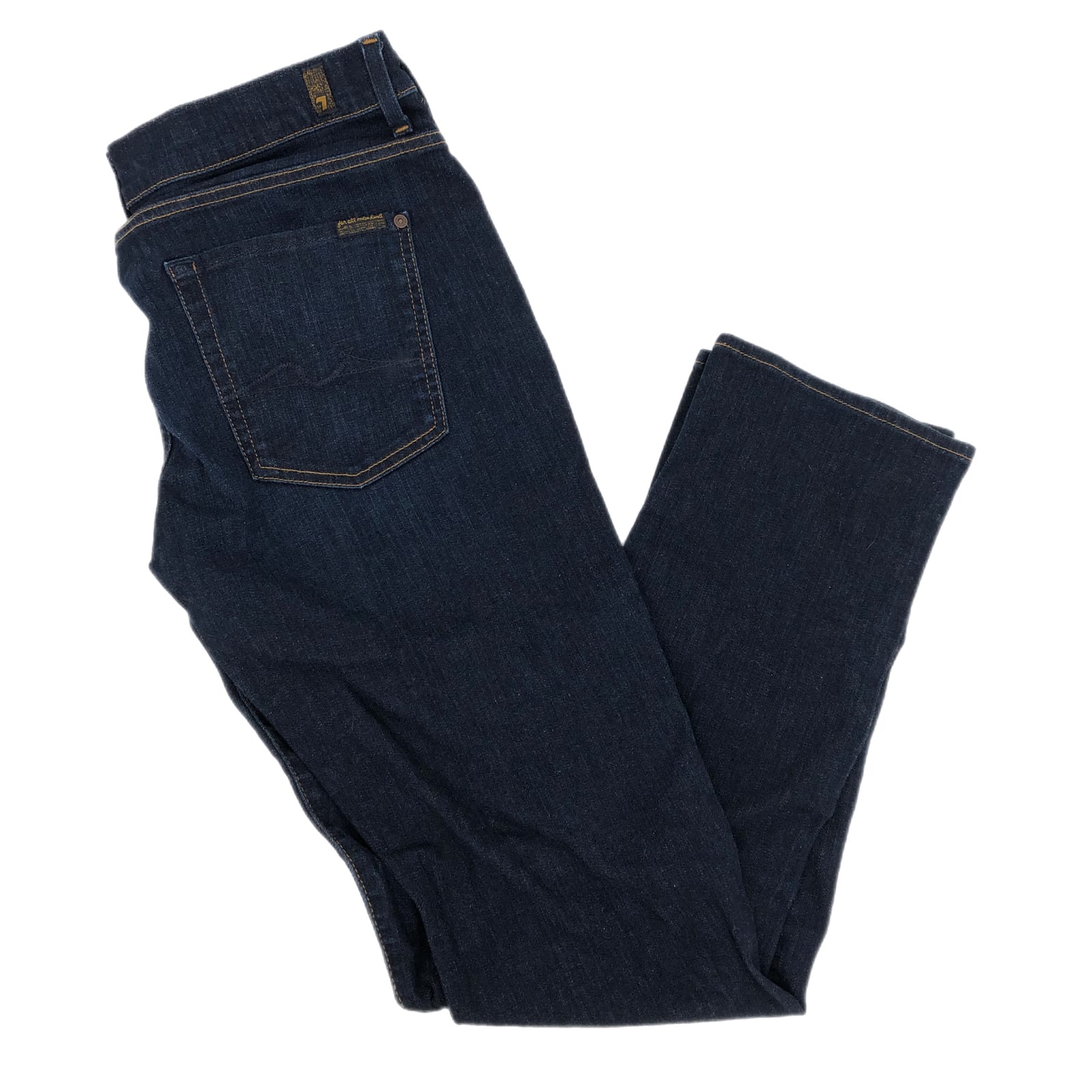 7 For All Mankind Blue Straight Jeans