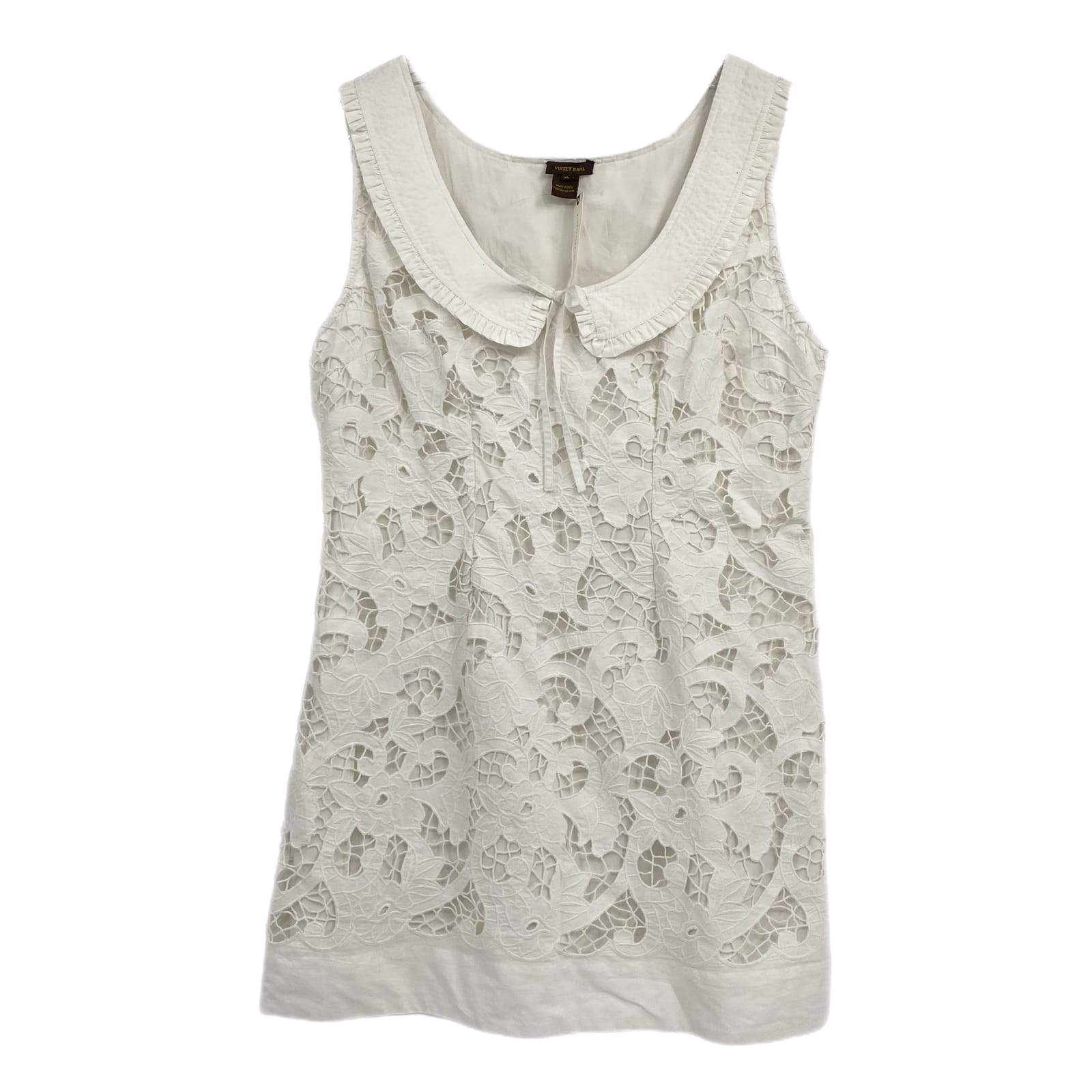 Anthropologie White Cotton Eyelet Mini Dress